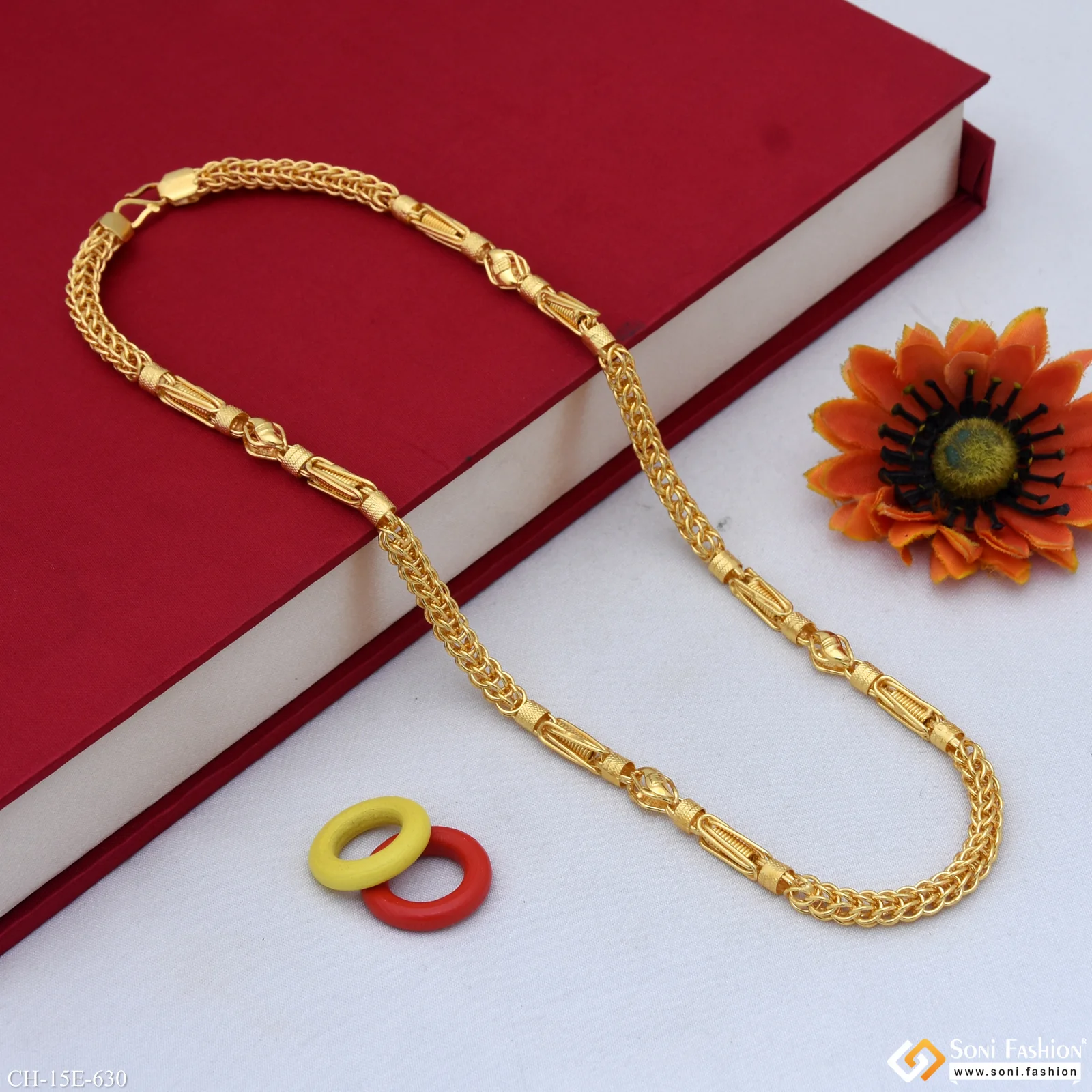 Latest Design Gold Plated Rajwadi Chain for Men - Style E630 - Image 4