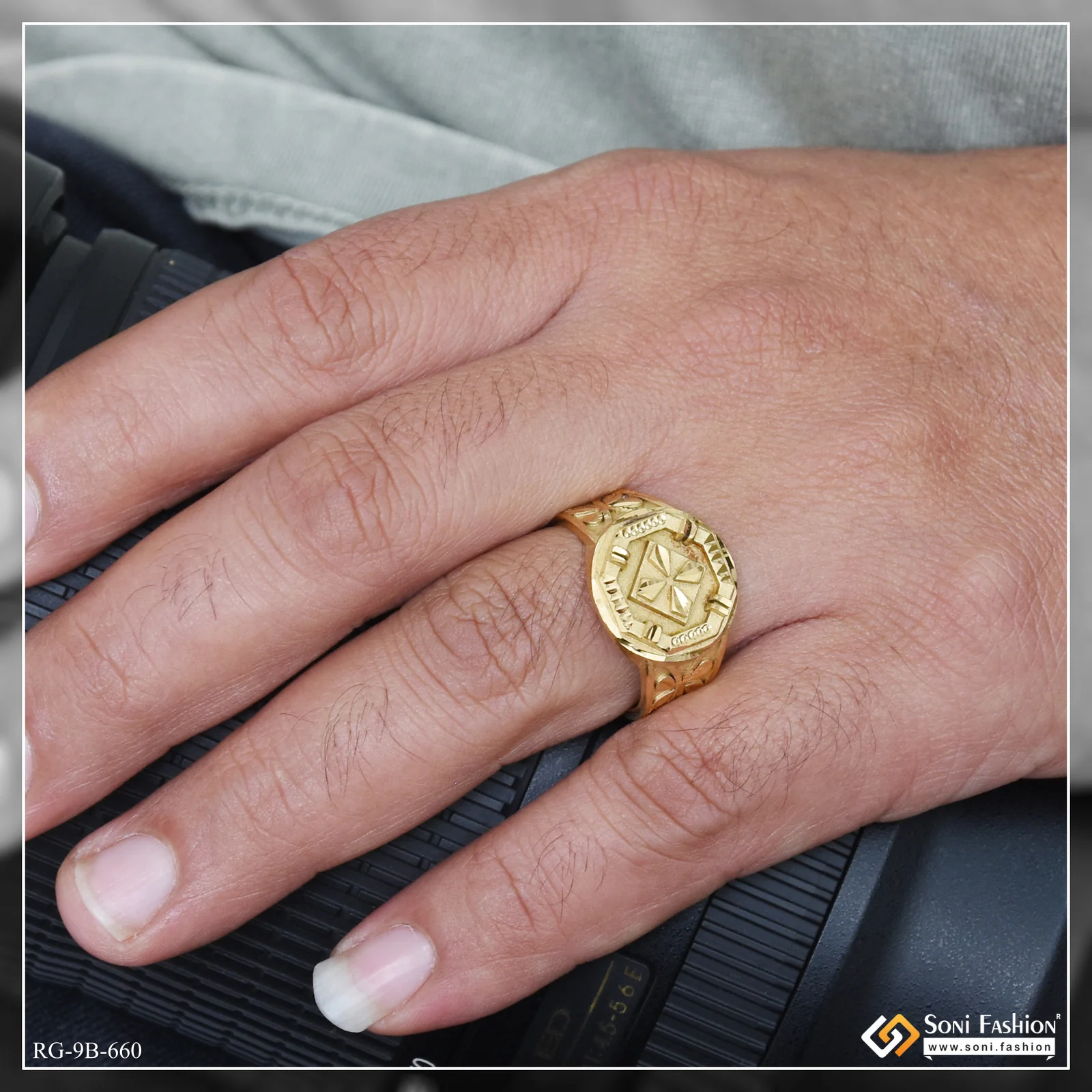 Latest Design Gold Plated Ring for Men - Style B660 - Image 2