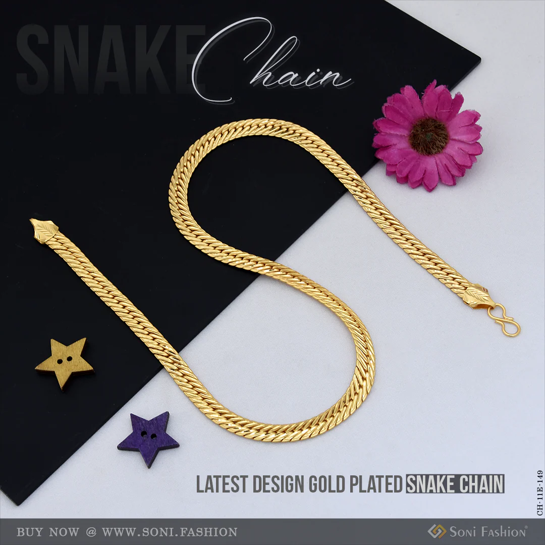 Latest Design Gold Plated Snake Chain for Men - Style E149