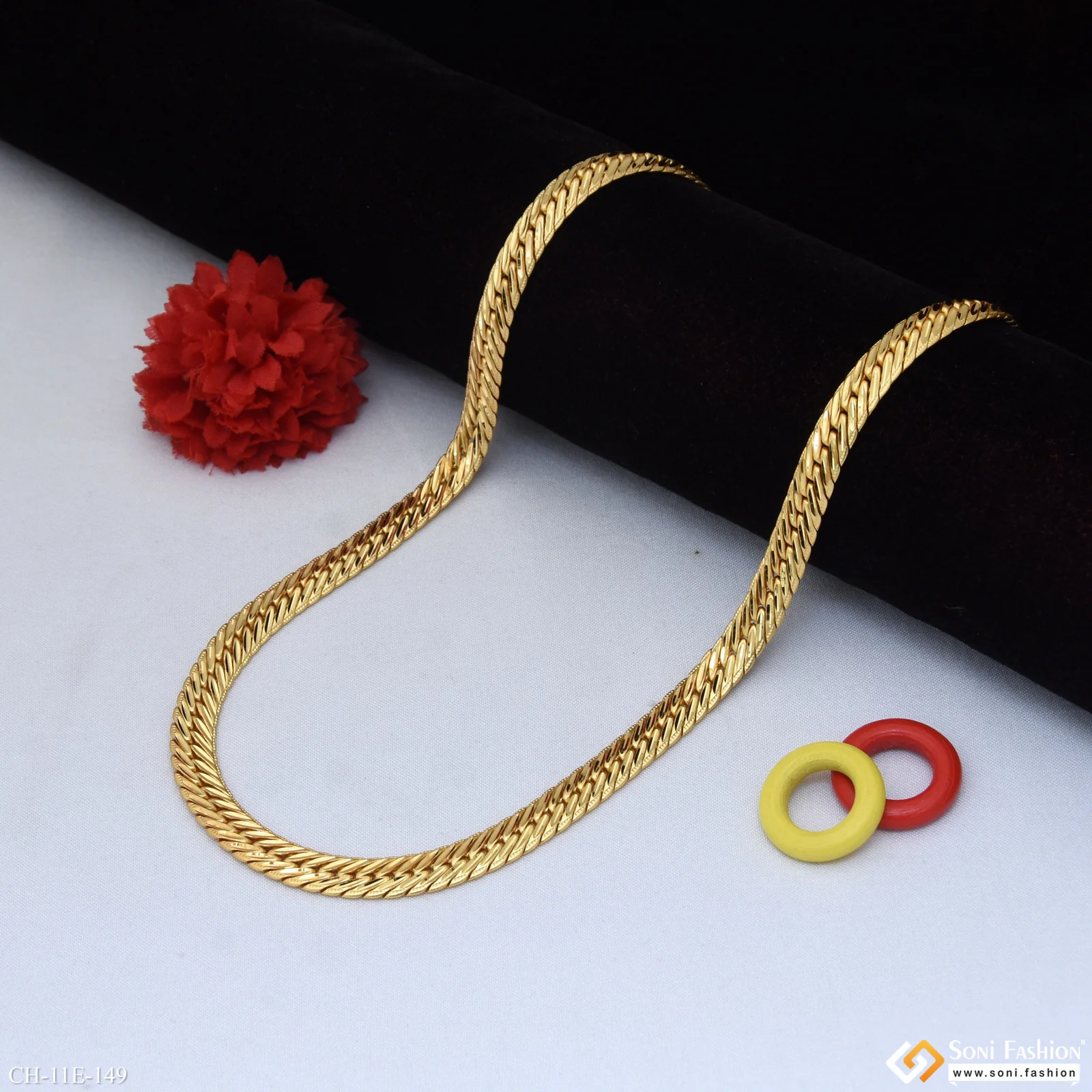Latest Design Gold Plated Snake Chain for Men - Style E149 - Image 4