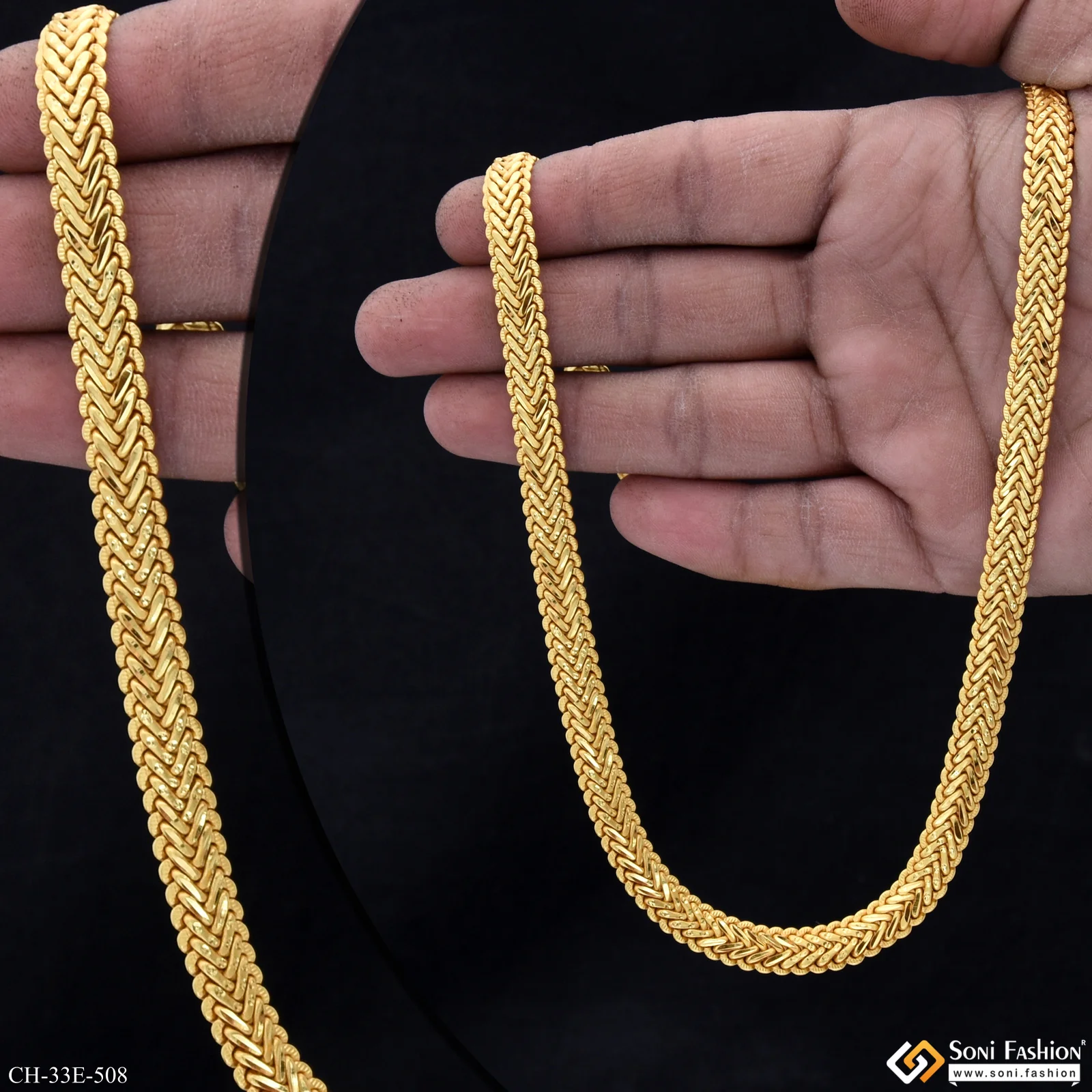 Latest Design Gold Plated Snake Chain for Men - Style E508 - Image 2