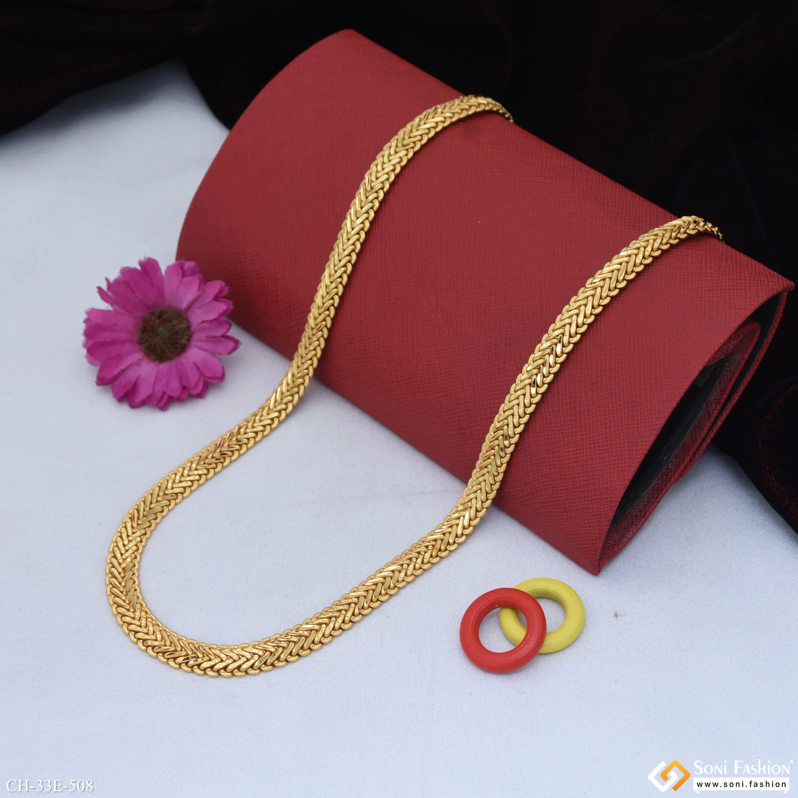 Latest Design Gold Plated Snake Chain for Men - Style E508 - Image 3