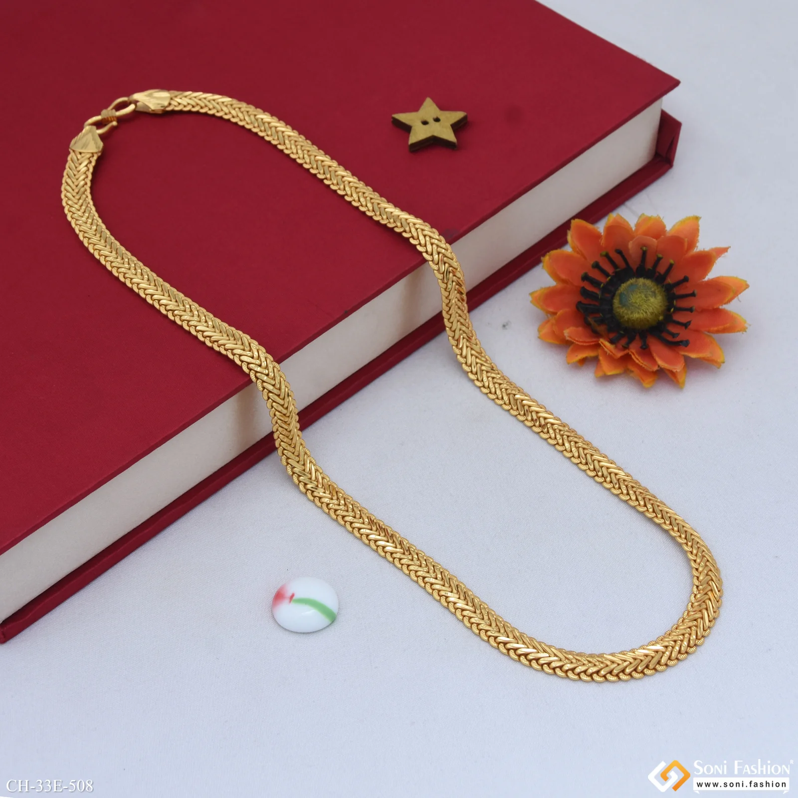 Latest Design Gold Plated Snake Chain for Men - Style E508 - Image 4