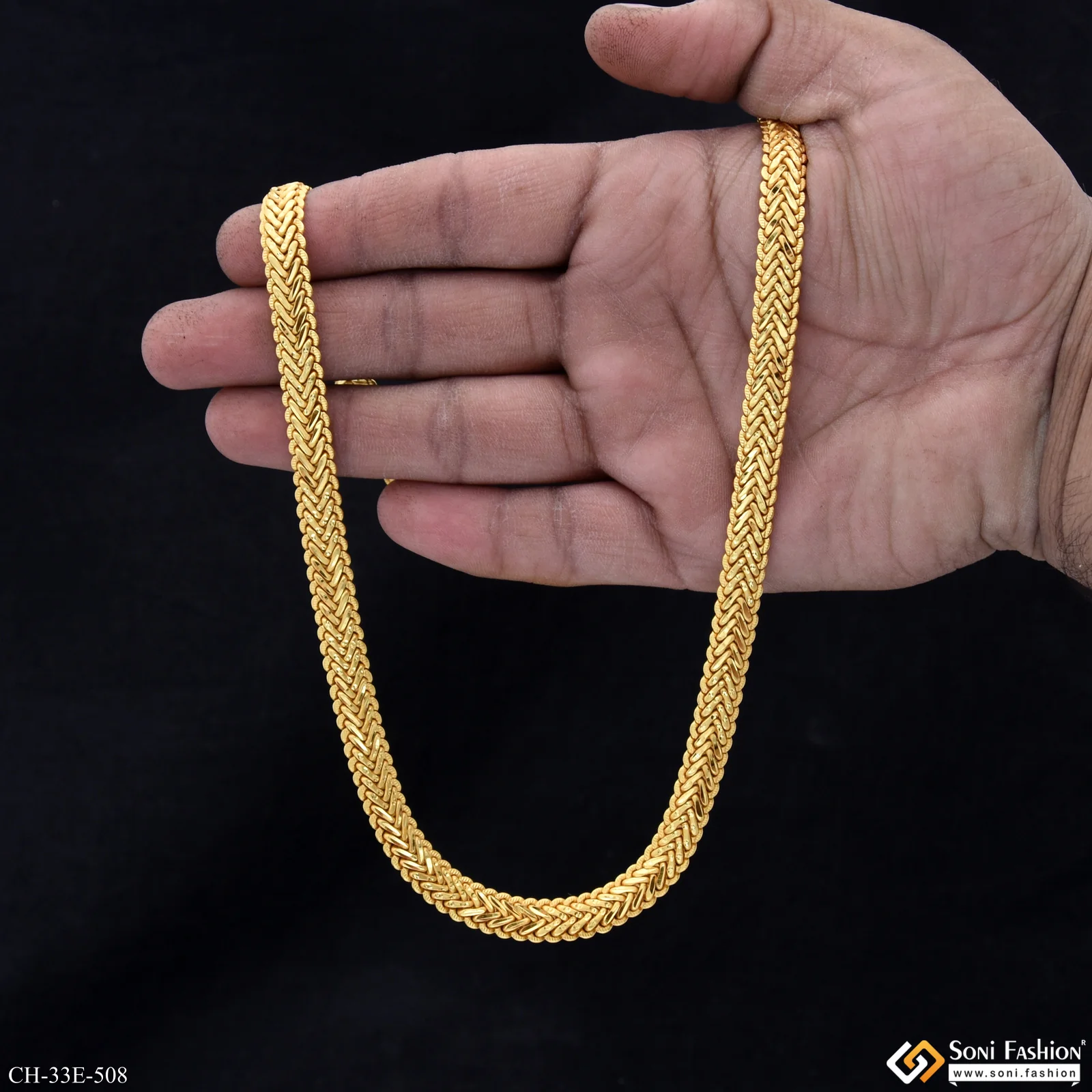 Latest Design Gold Plated Snake Chain for Men - Style E508 - Image 6