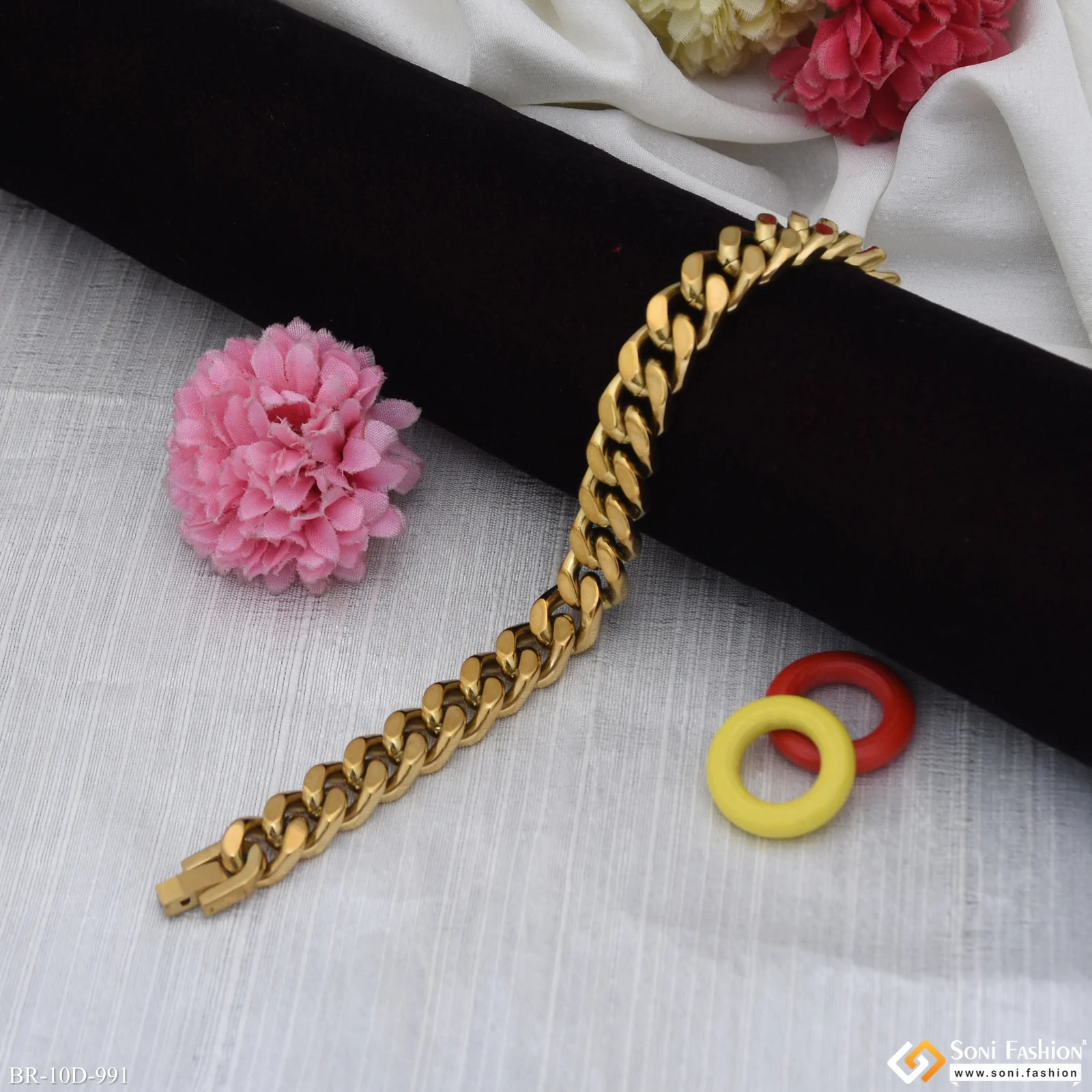 Latest Design Golden Color Cuban Link Bracelet for Men - Style D991 - Image 4