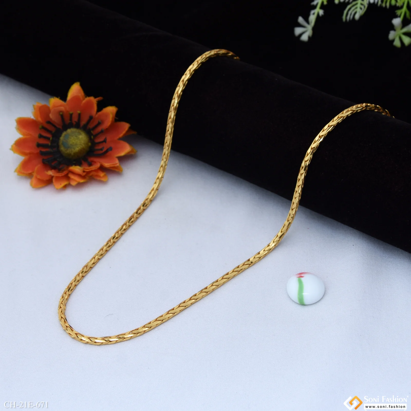 Latest Design High-Quality Gold Plated Link Chain for Men - Style E671 - Image 3