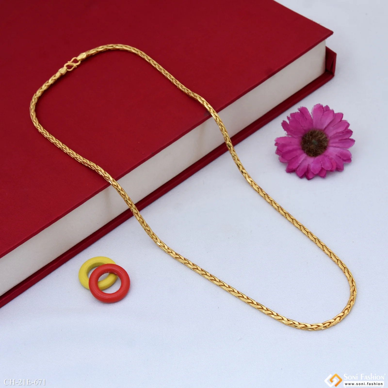 Latest Design High-Quality Gold Plated Link Chain for Men - Style E671 - Image 4