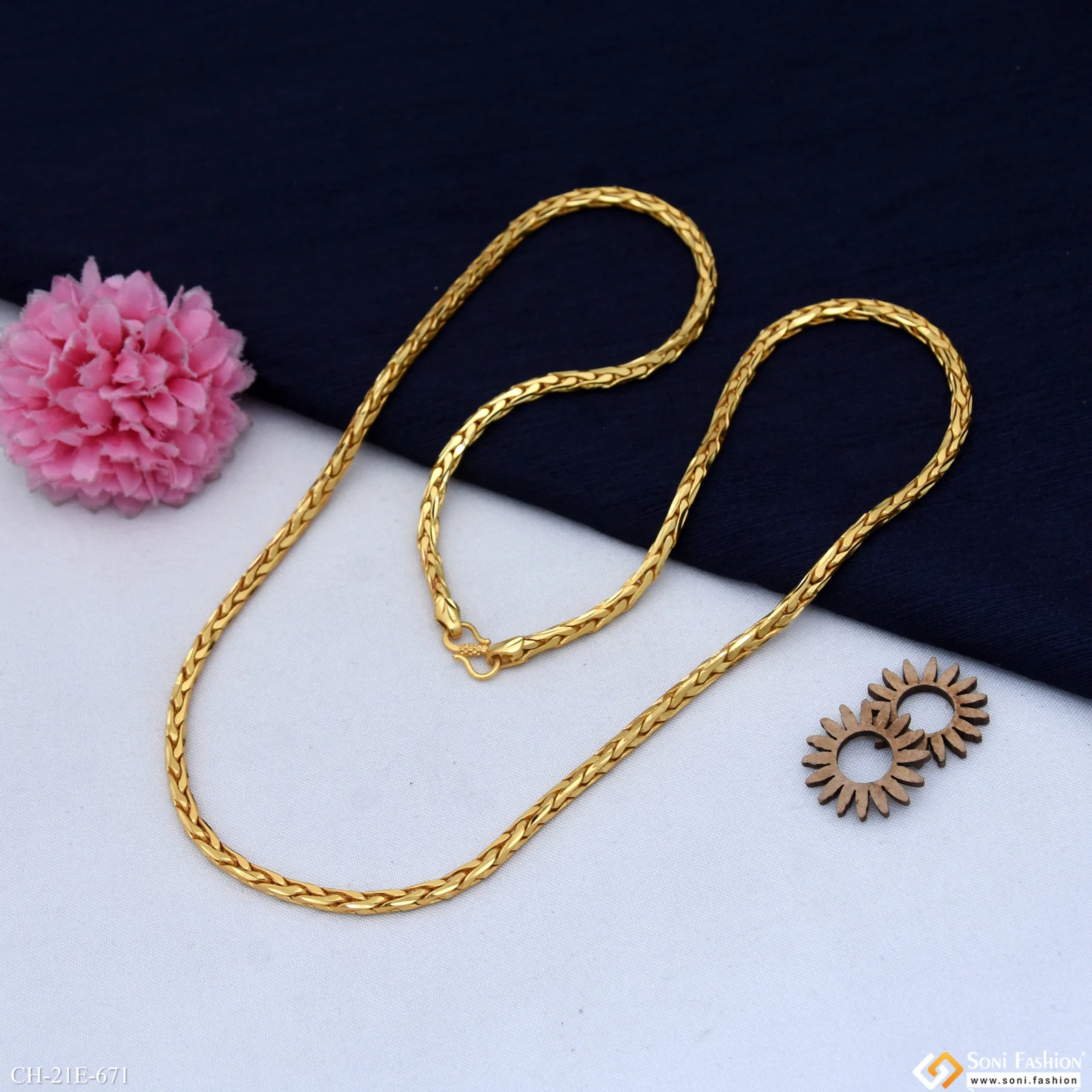 Latest Design High-Quality Gold Plated Link Chain for Men - Style E671 - Image 5