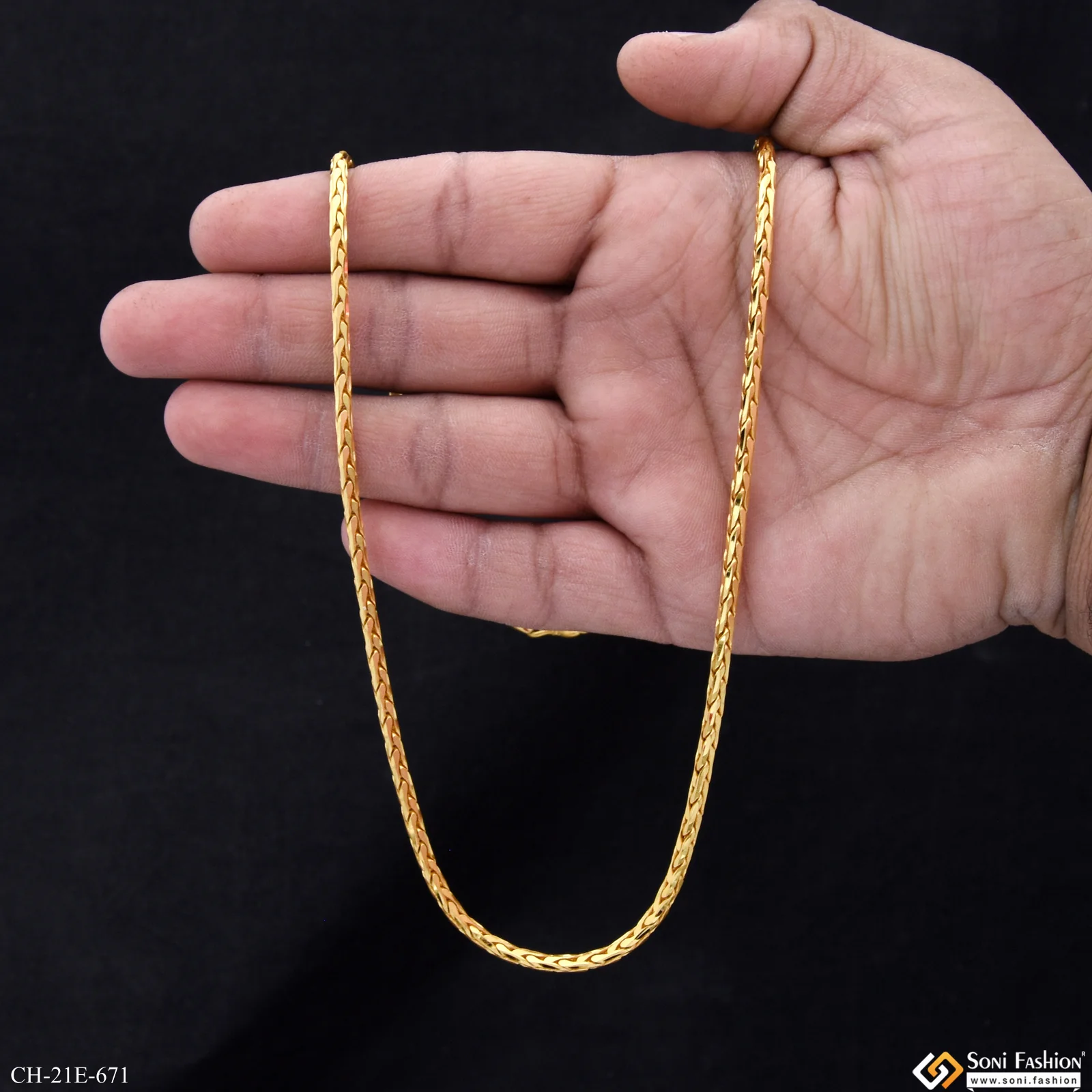 Latest Design High-Quality Gold Plated Link Chain for Men - Style E671 - Image 6