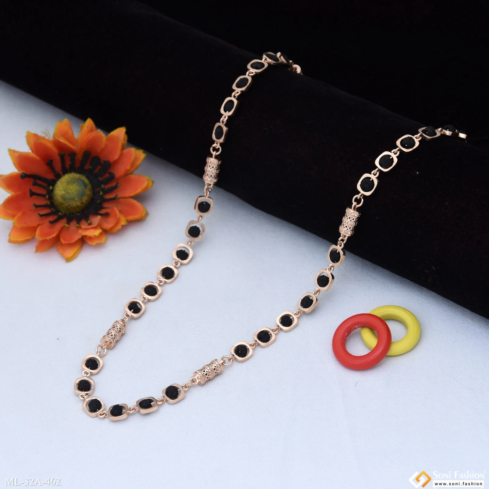 Latest Design Rose Gold 18K Rudraksha Mala for Men - Style A462 - Image 4