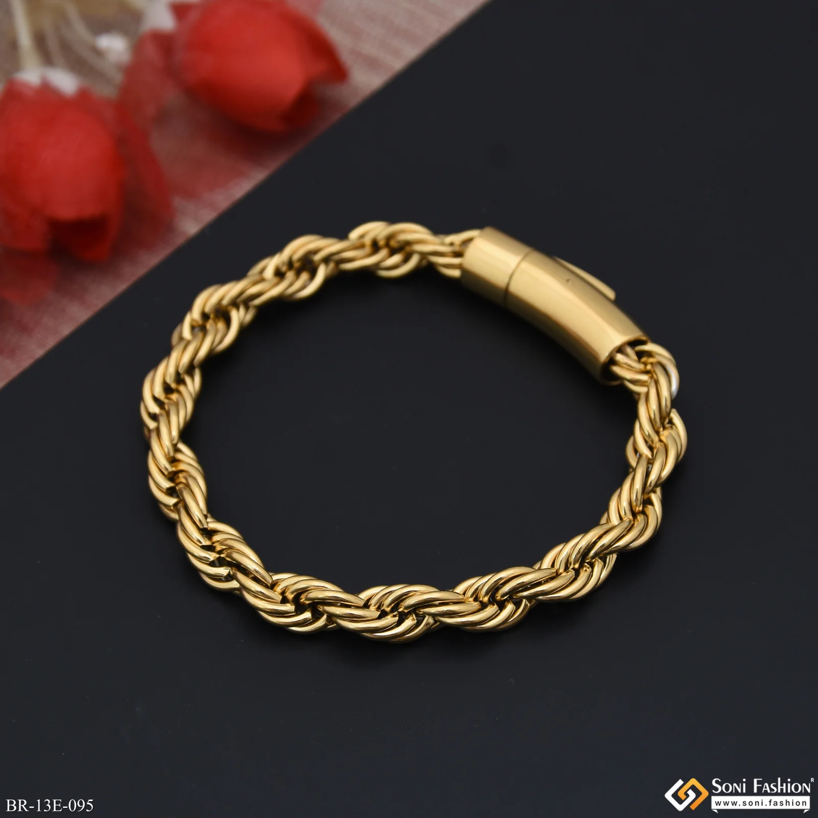 Latest Design Stainless Steel Twisted Rope Bracelet for Men - Style E095 - Image 4