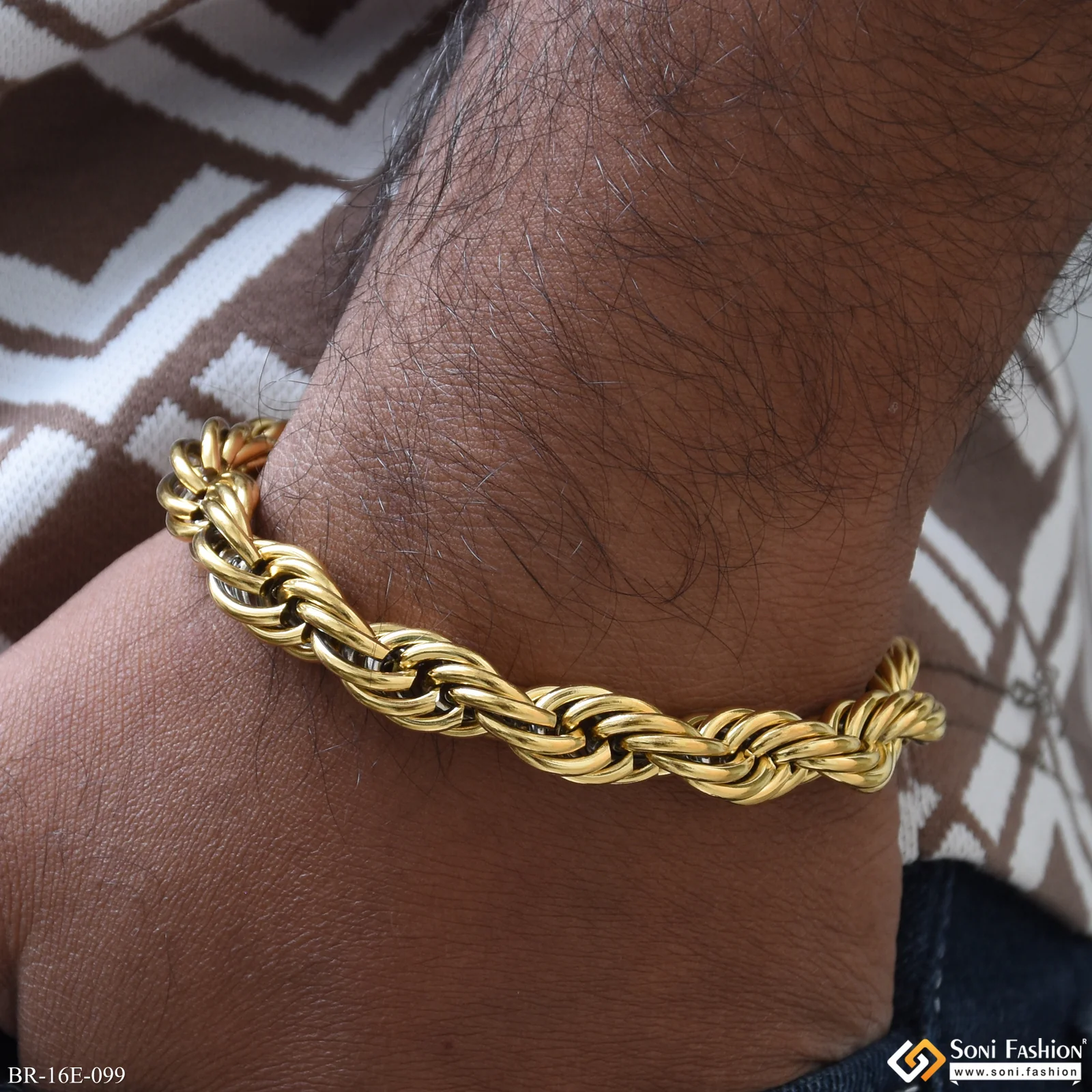 Latest Design Stainless Steel Twisted Rope Bracelet for Men - Style E099