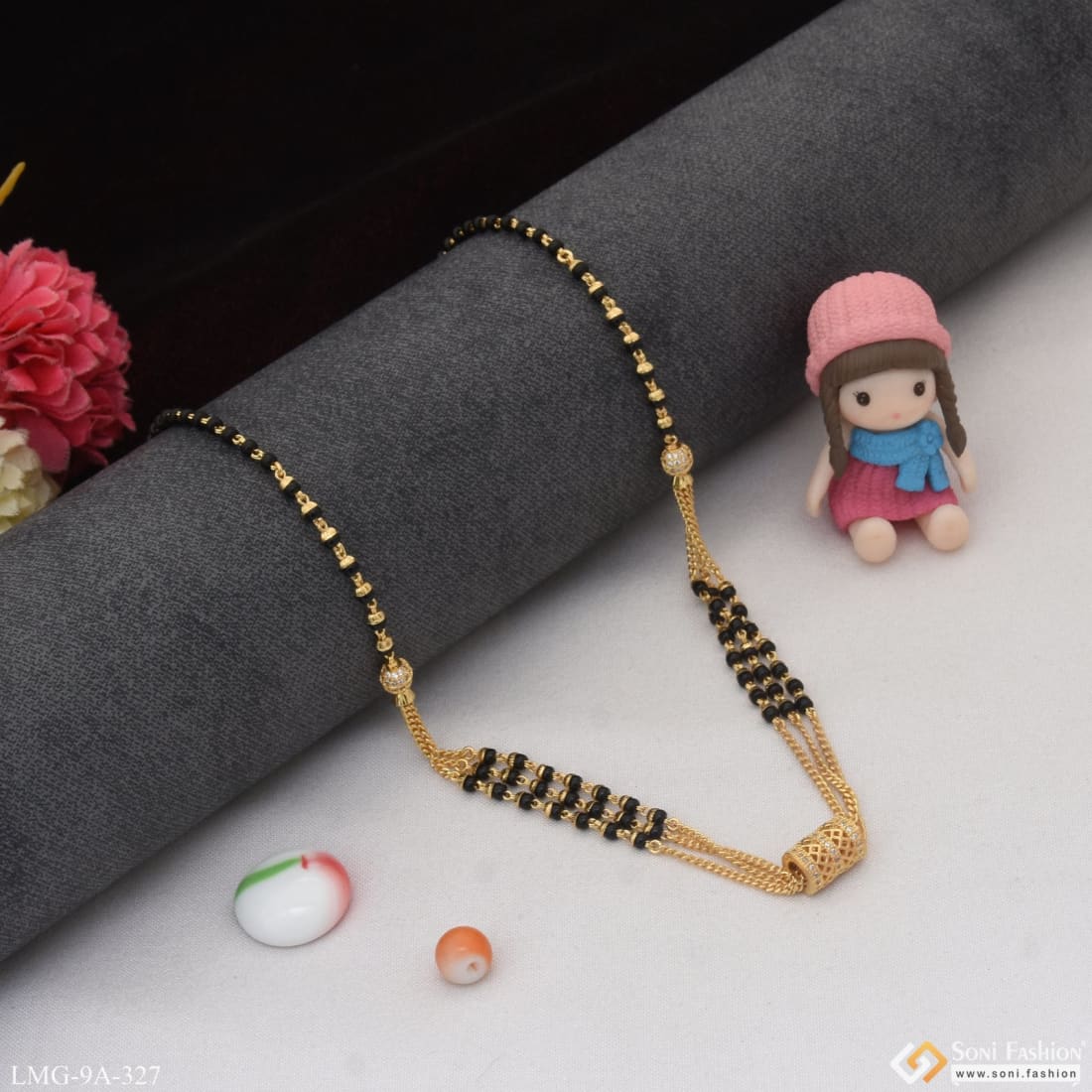 Latest Design with Diamond New Style Gold Plated Mangalsutra for Women - Style A327 - Image 4