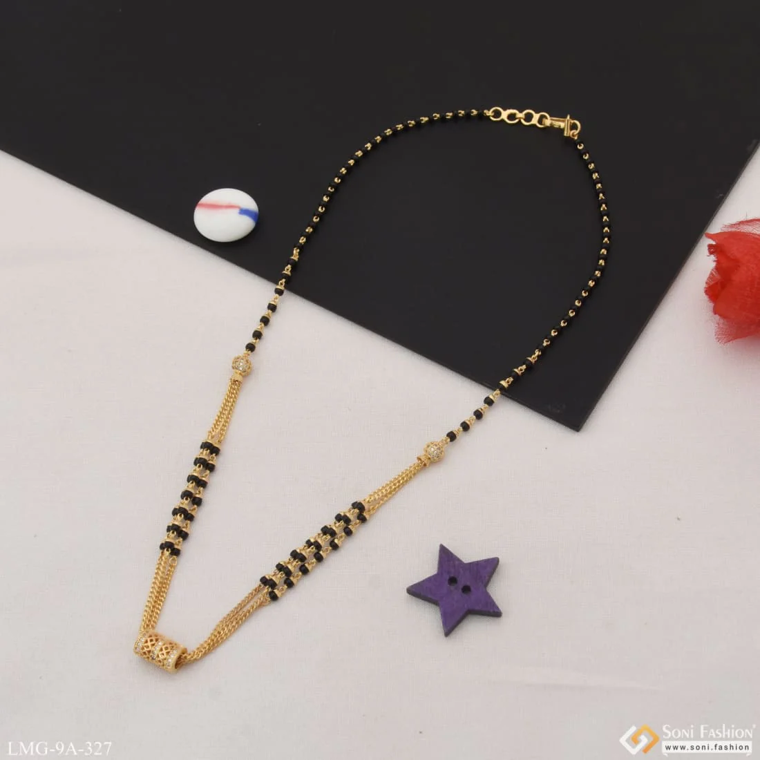 Latest Design with Diamond New Style Gold Plated Mangalsutra for Women - Style A327 - Image 5