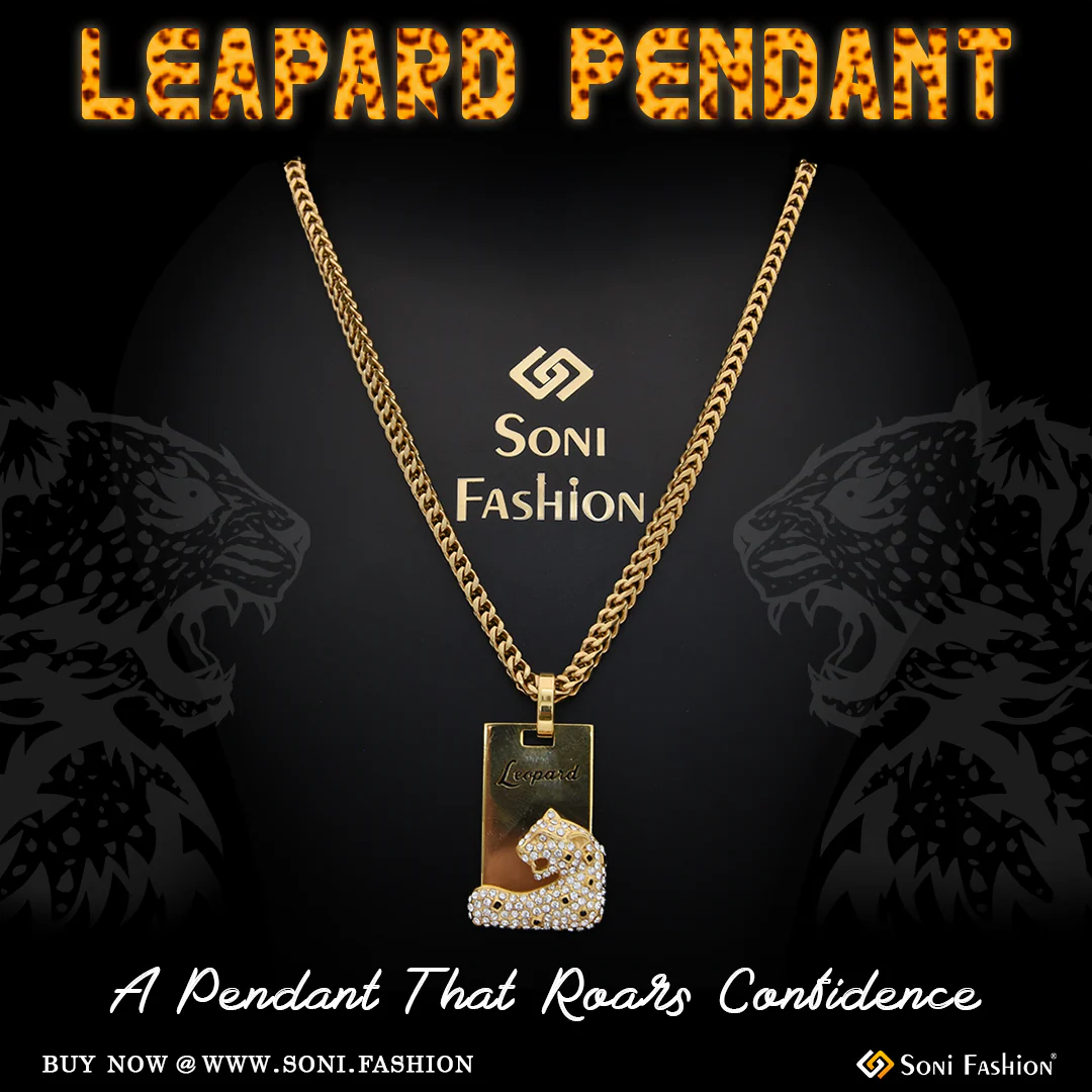 Leapard Latest Design Golden Color Pendant With Chain for Men - Style A654
