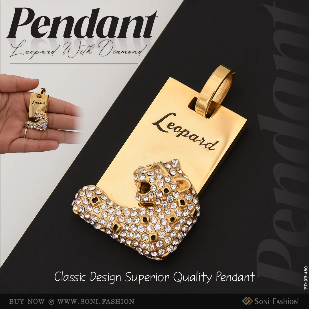 Leopard With Diamond Classic Design Superior Quality Pendant For Men - Style B480