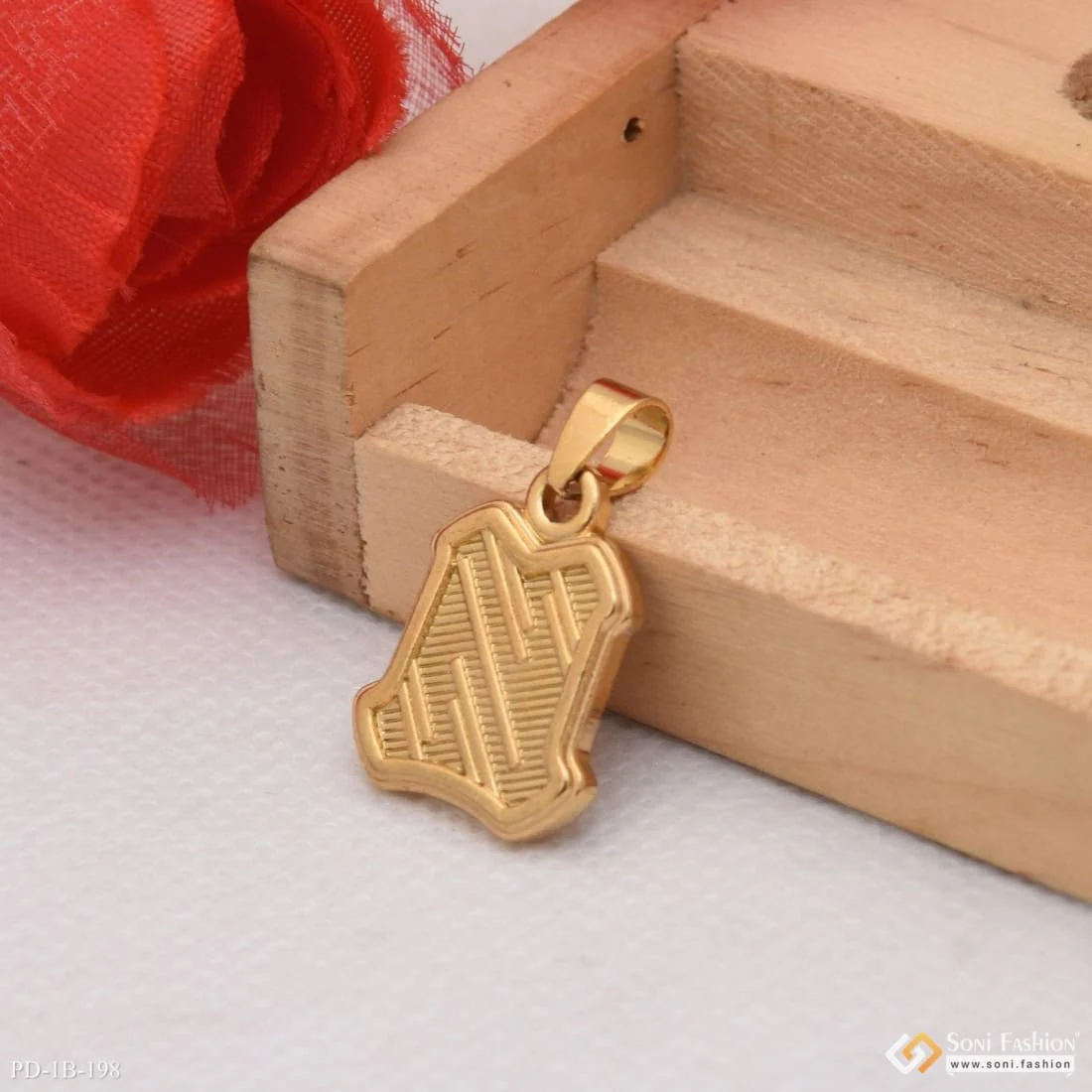 Line Casual Design Premium-grade Quality Golden Color Pendant For Men - Style B198 - Image 4