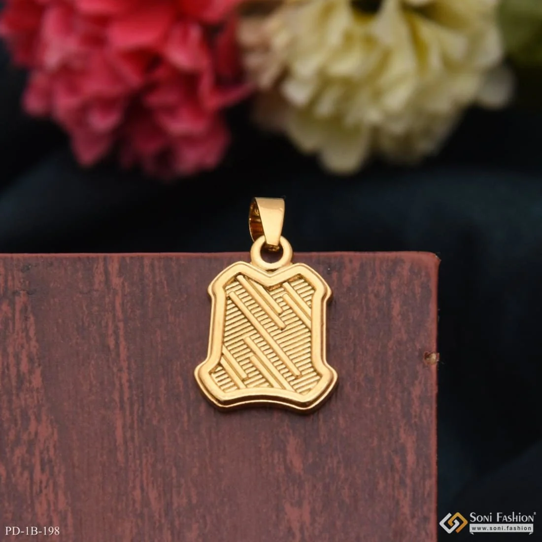Line Casual Design Premium-grade Quality Golden Color Pendant For Men - Style B198 - Image 5
