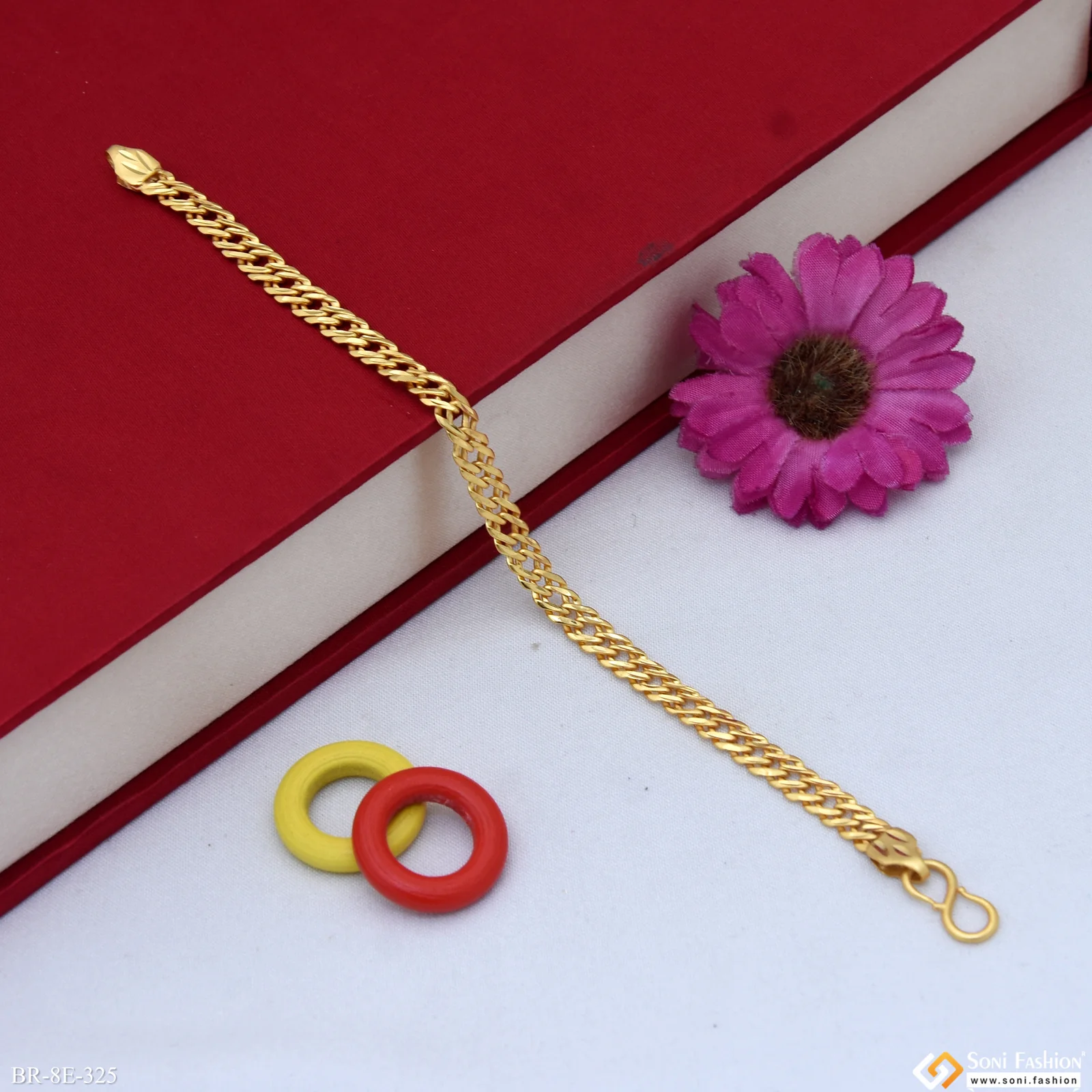 Ring Into Ring Classic Design  Gold Plated Bracelet for Men - Style E325 - Image 3