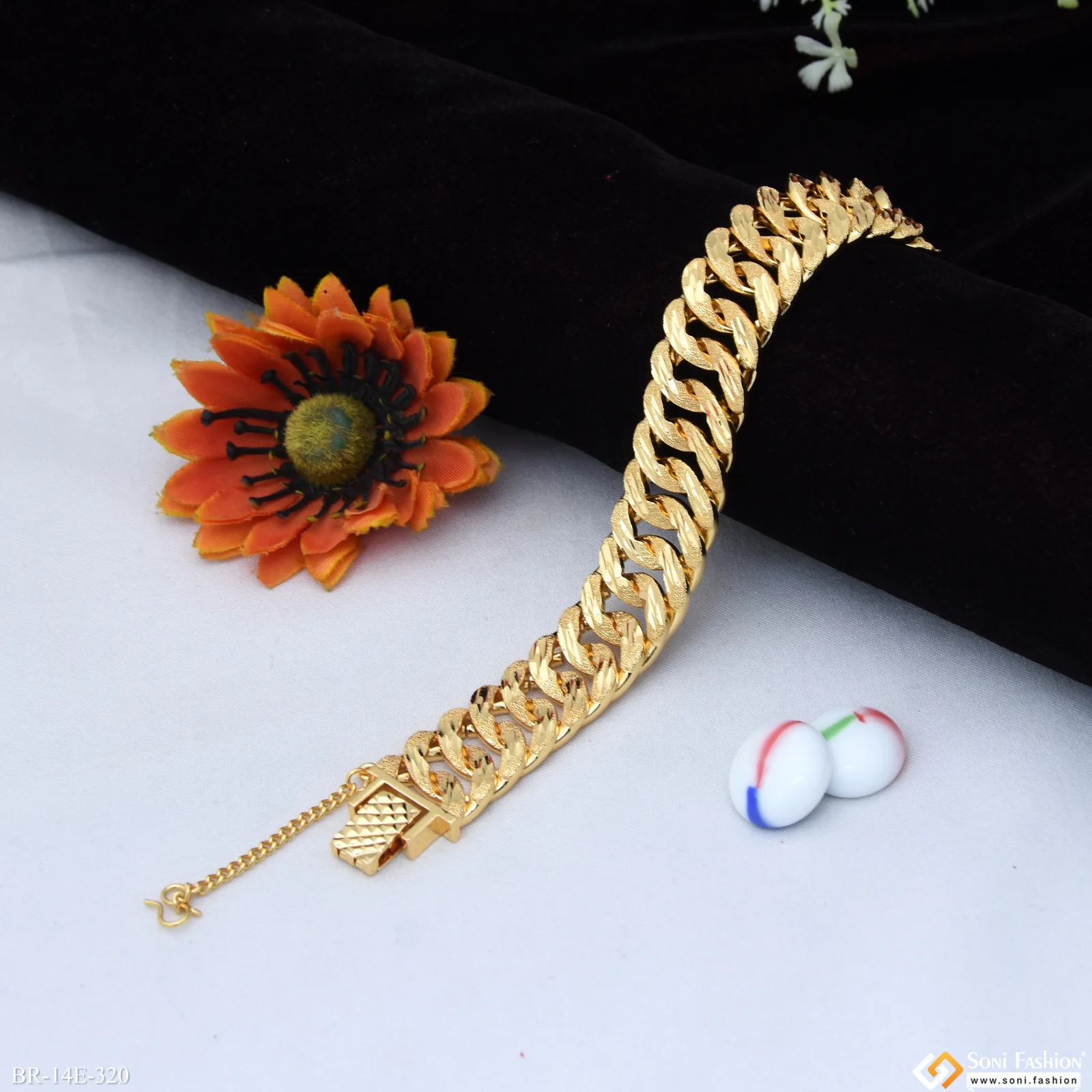 Fashionable Design Gold Plated Bracelet for Men - Style E320 - Image 2