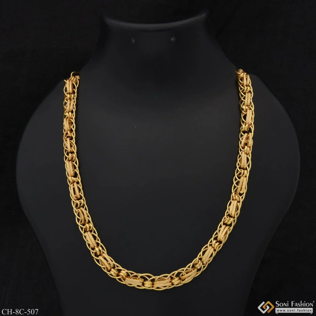 Linked Expensive-Looking Design High-Quality Gold Plated Chain for Men - Style C507 - Image 2