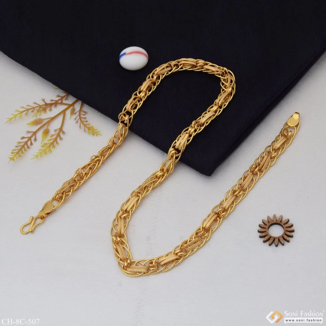 Linked Expensive-Looking Design High-Quality Gold Plated Chain for Men - Style C507 - Image 5