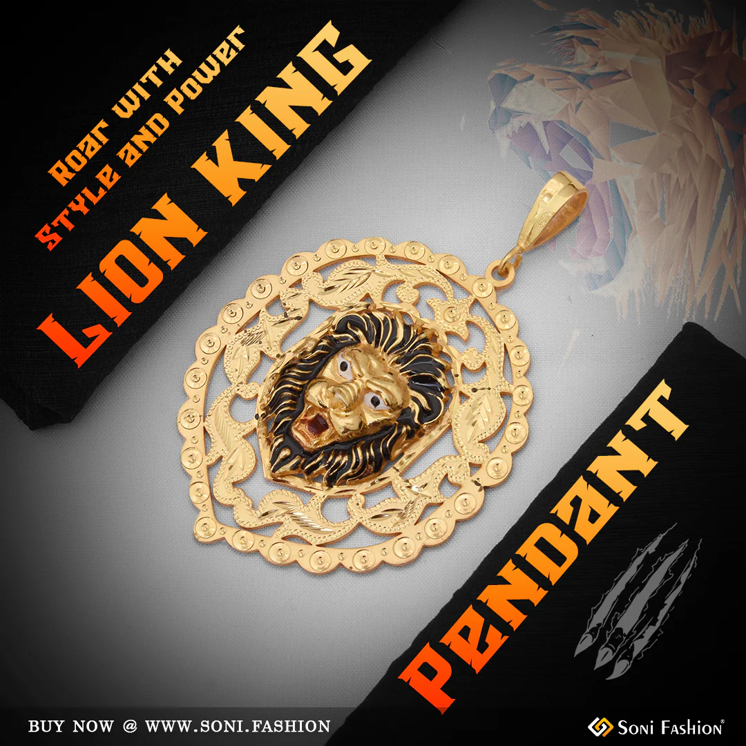 Lion Attention-getting Design High Quality Gold Plated Pendant For Men - Style B627