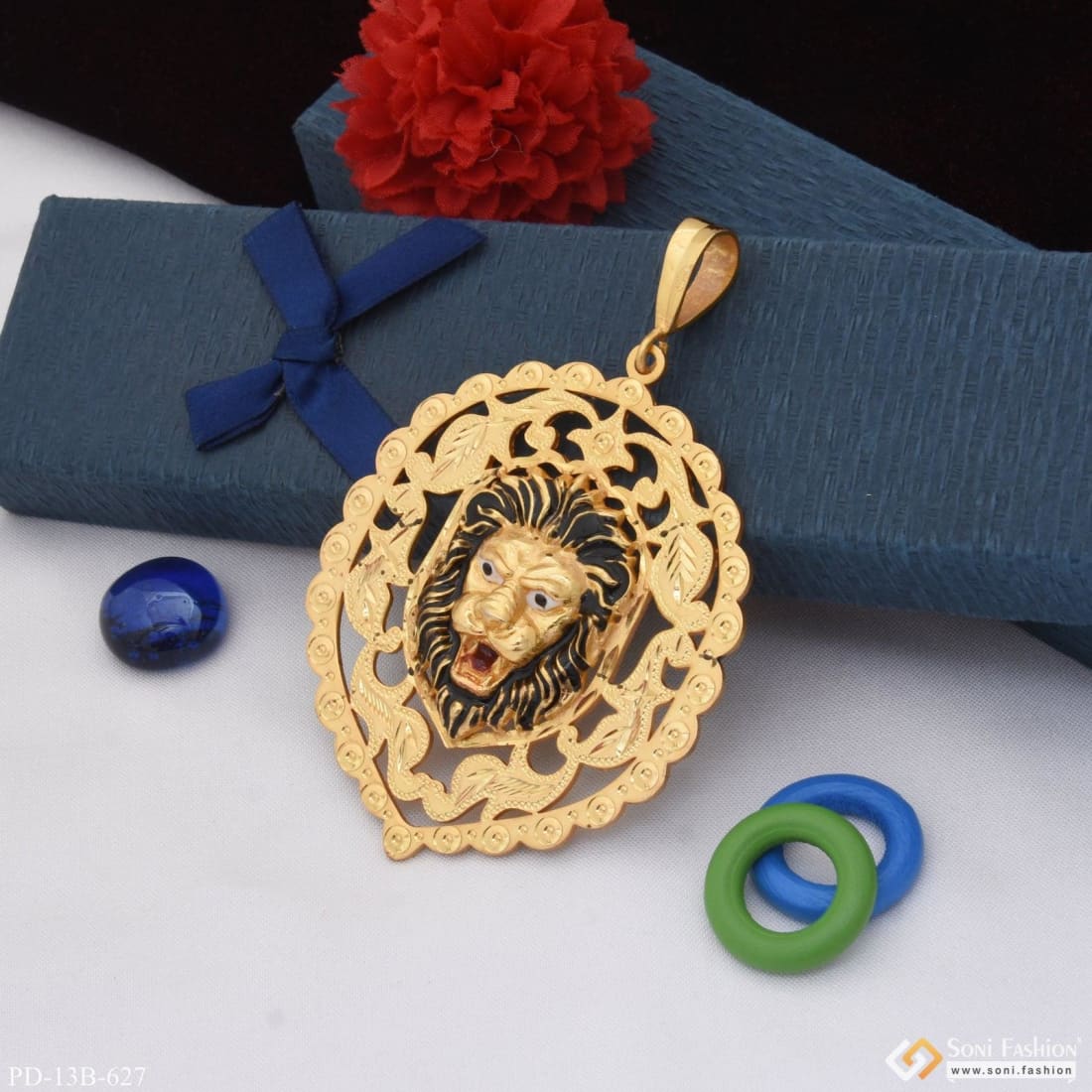 Lion Attention-getting Design High Quality Gold Plated Pendant For Men - Style B627 - Image 4