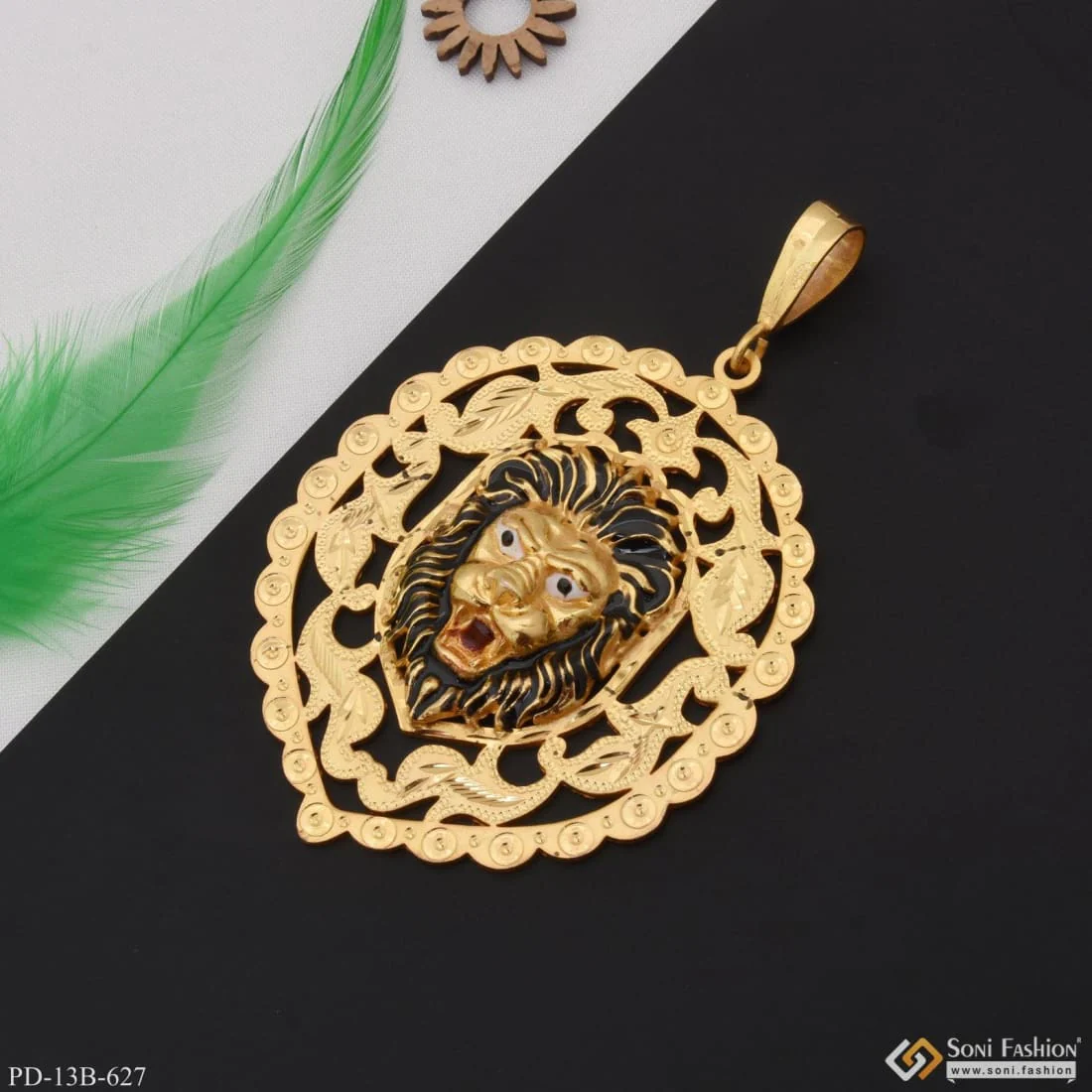 Lion Attention-getting Design High Quality Gold Plated Pendant For Men - Style B627 - Image 5