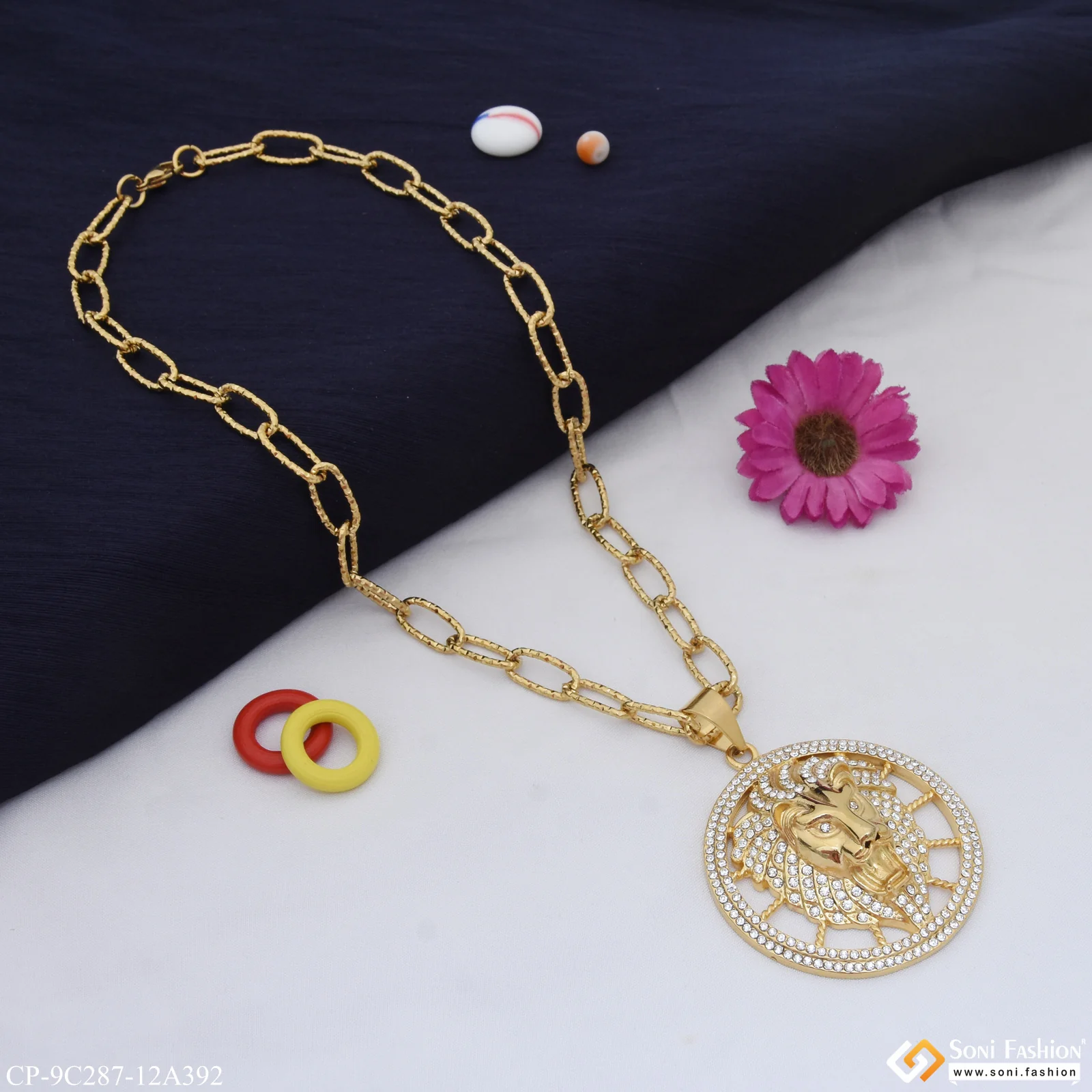 Lion Brilliant Design Premium-Grade Quality Chain with Pendant for Men (CP-C287-A392) - Image 3