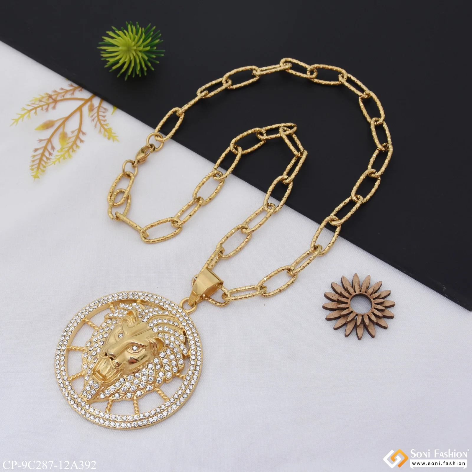 Lion Brilliant Design Premium-Grade Quality Chain with Pendant for Men (CP-C287-A392) - Image 4