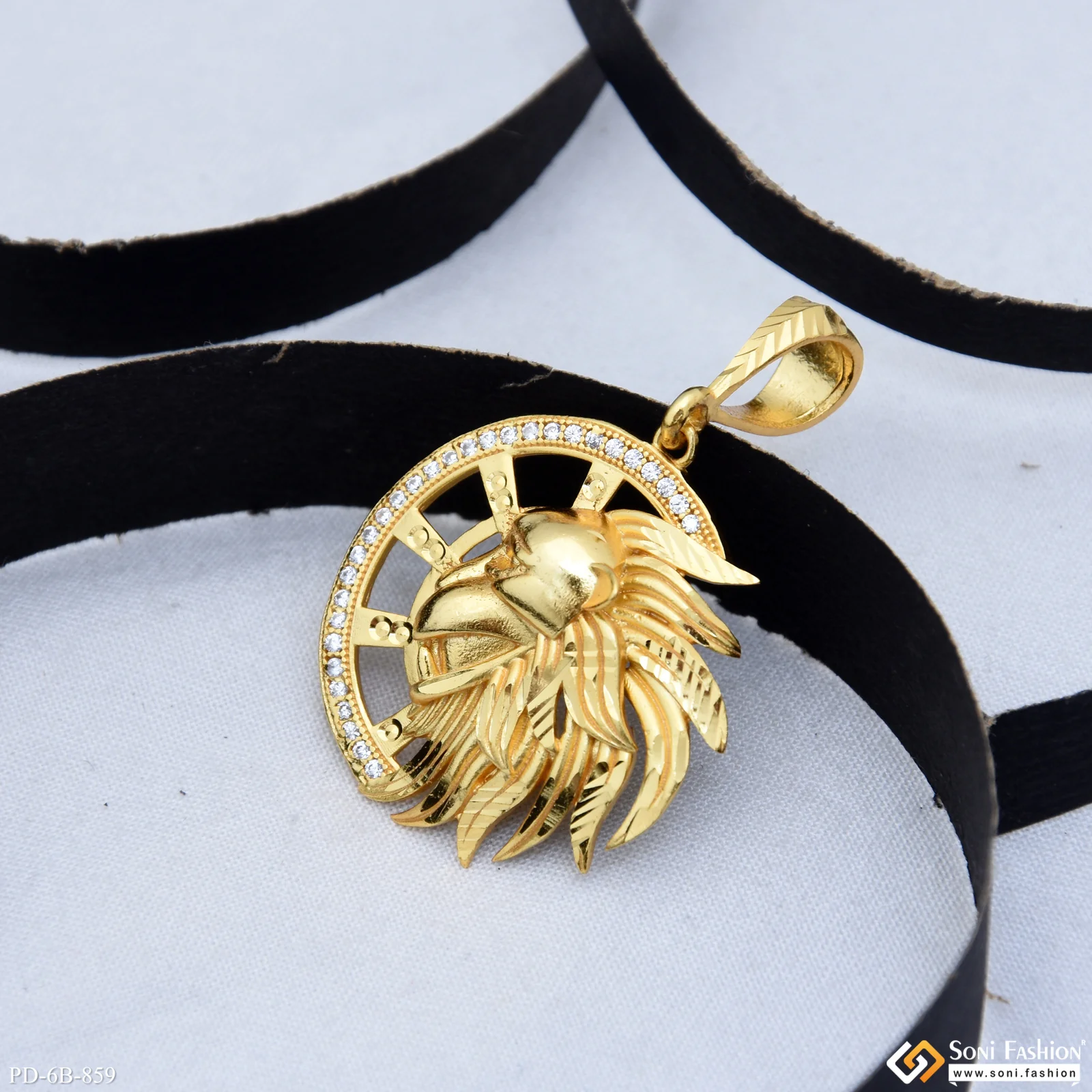 lion Excellent Design Gold Plated Pendant for Men - Style B859 - Image 2