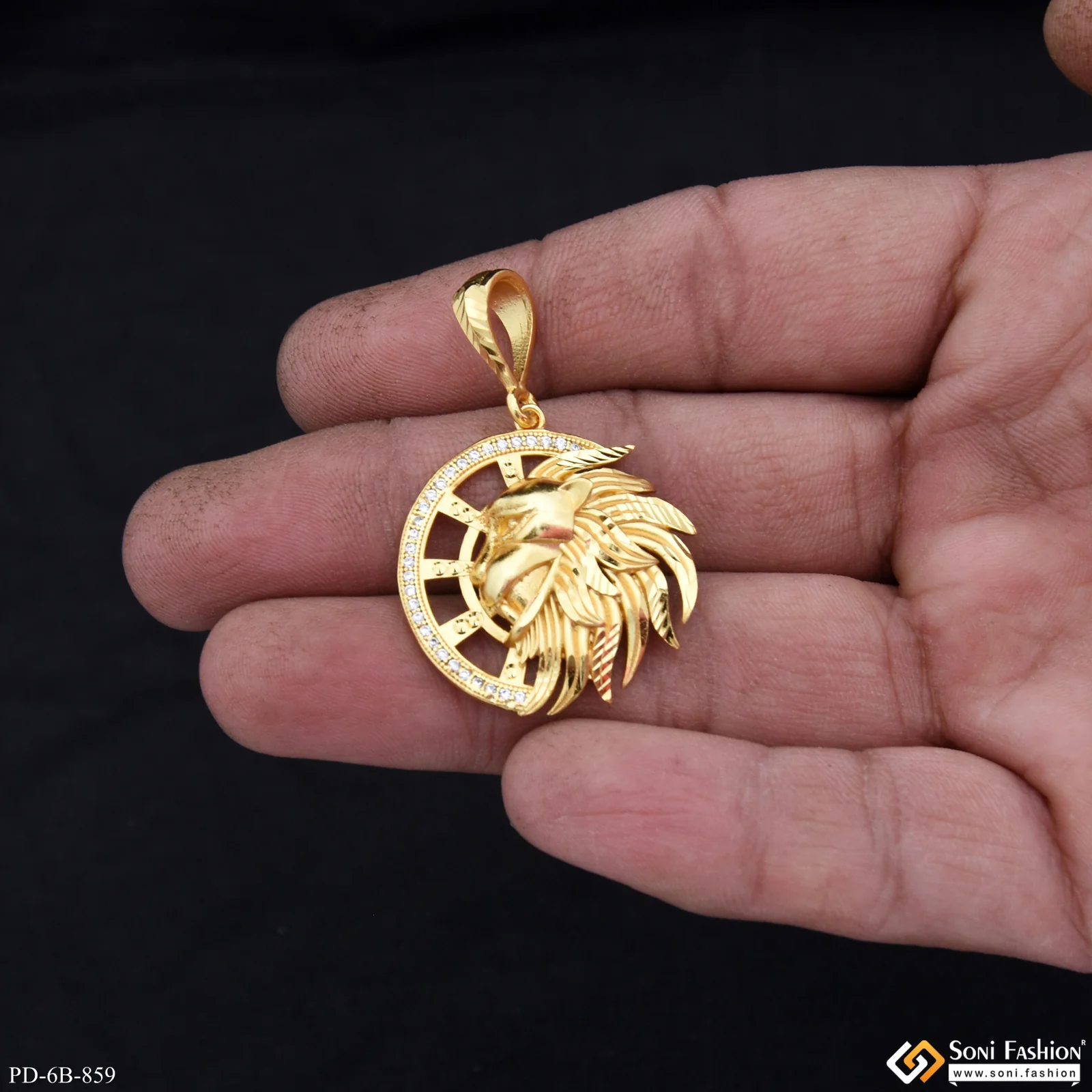 lion Excellent Design Gold Plated Pendant for Men - Style B859 - Image 6