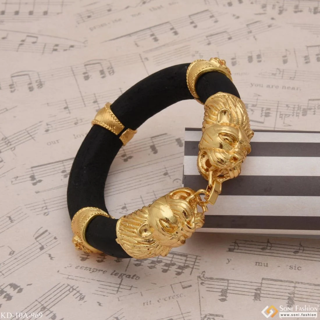Lion Face Best Quality Elegant Design Gold Plated Genda Kada for Men - Style A969 - Image 5