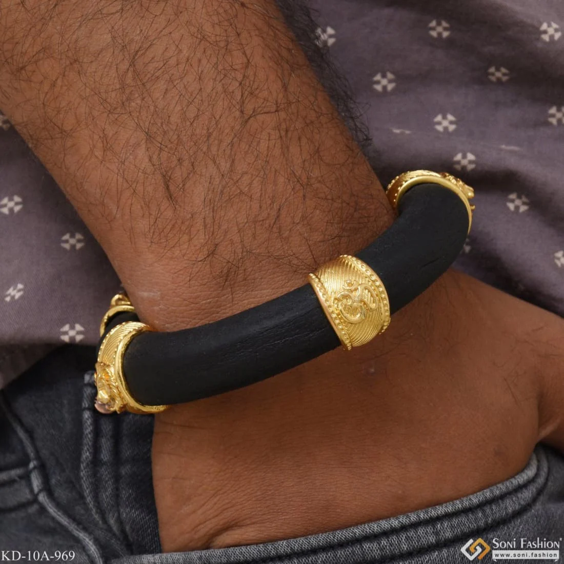Lion Face Best Quality Elegant Design Gold Plated Genda Kada for Men - Style A969 - Image 7