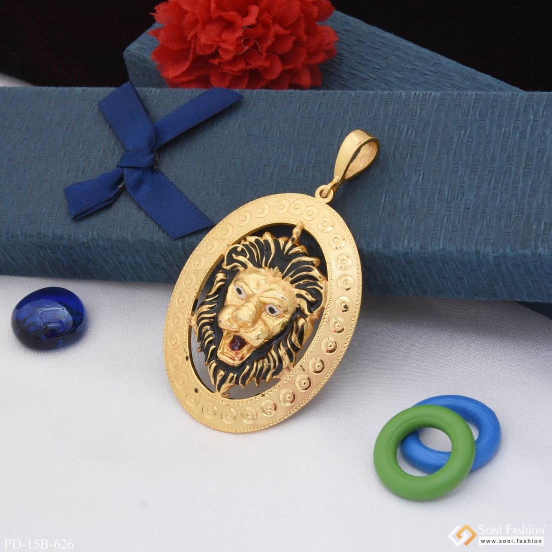 Lion High-quality Eye-catching Design Gold Plated Pendant For Men - Style B626 - Image 3