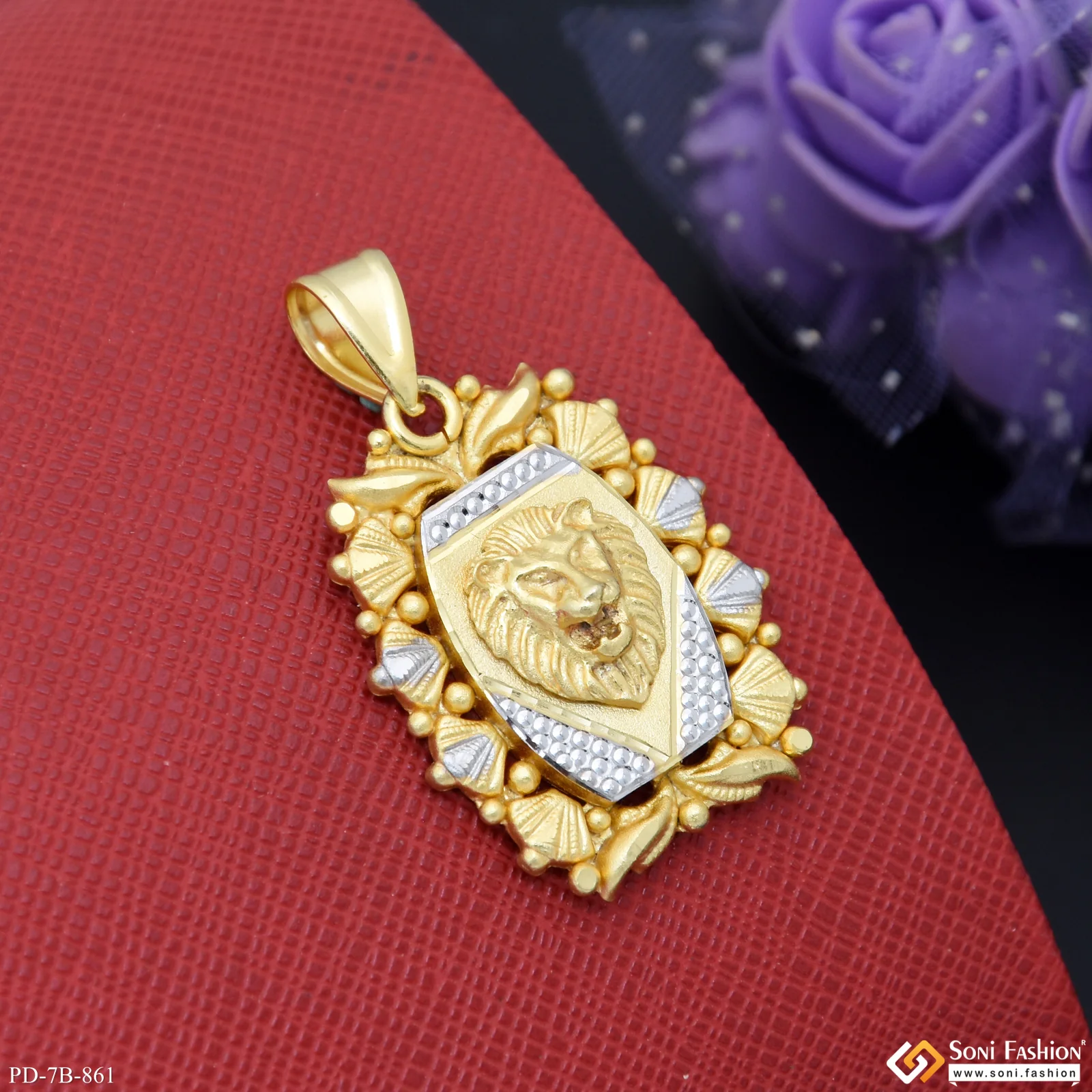 Lion Latest Design Gold Plated Pendant for Men - Style B861 - Image 5