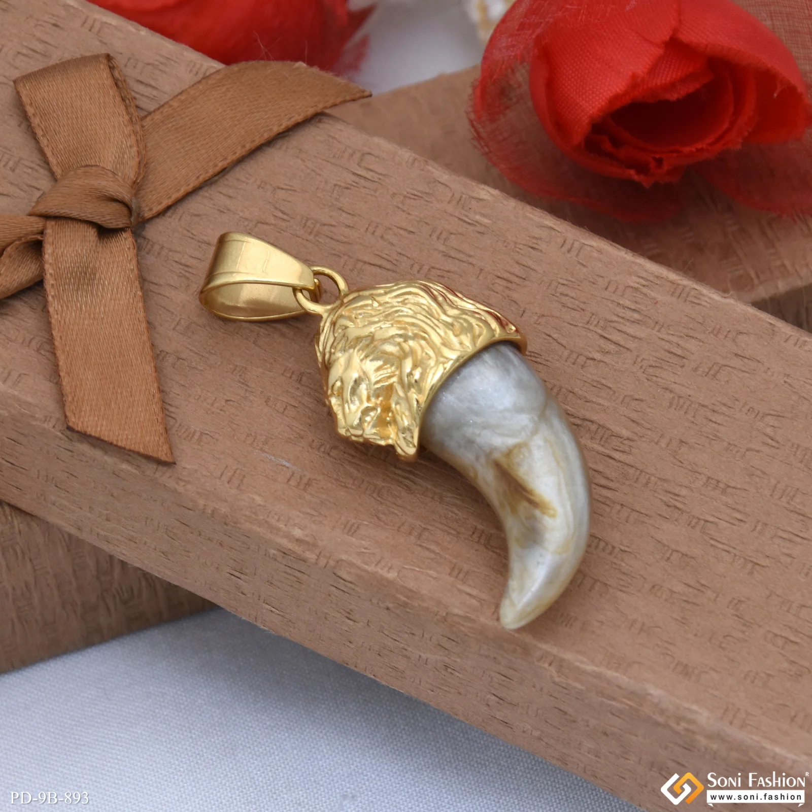 Lion Latest Design Gold Plated Pendant for Men - Style B893 - Image 5