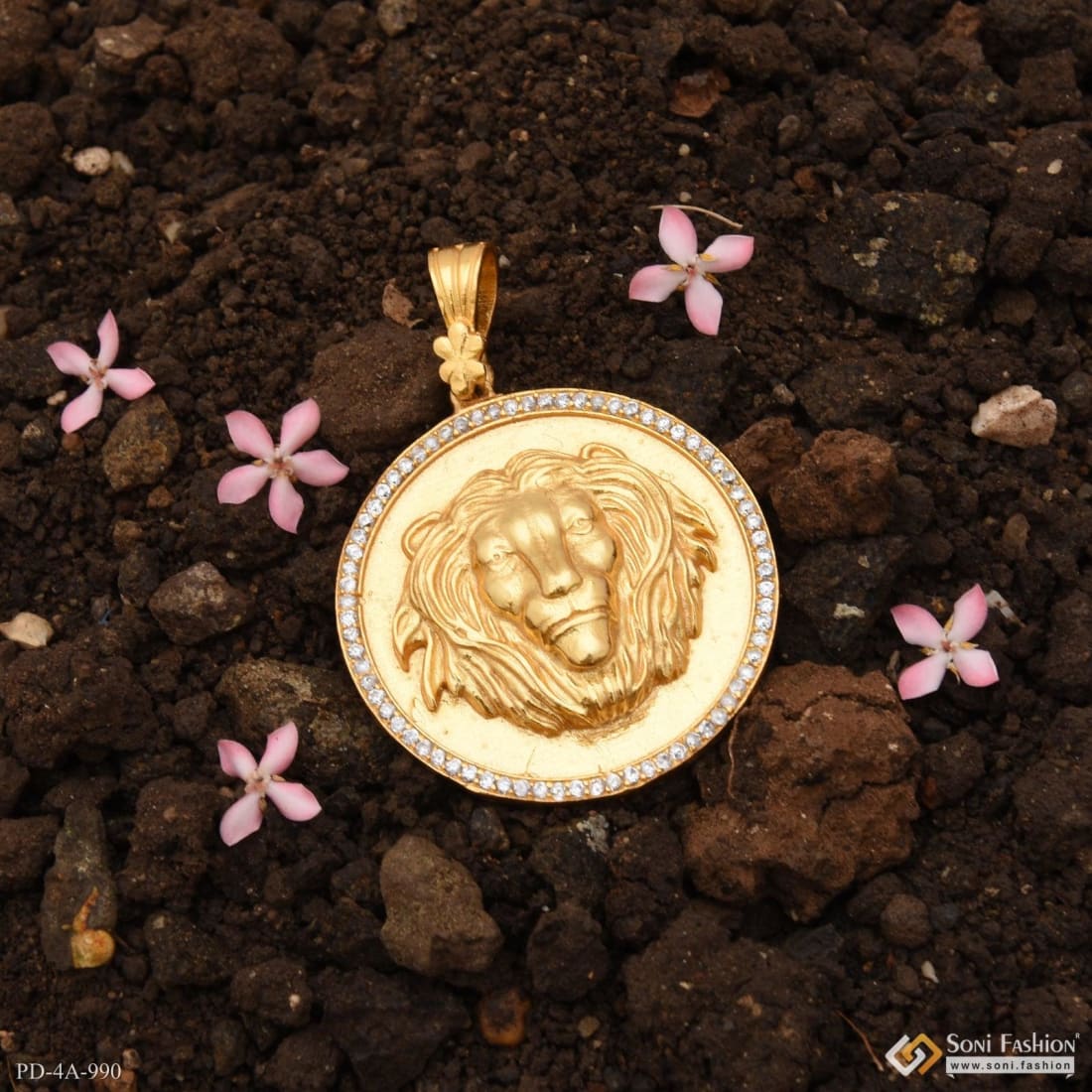 Lion Unique Design Premium-Grade Quality Gold Plated Pendant for Men - Style A990 - Image 4