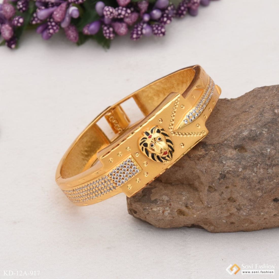 Lion with Diamond Casual Design Premium-Grade Quality Kada for Men - Style A917 - Image 3