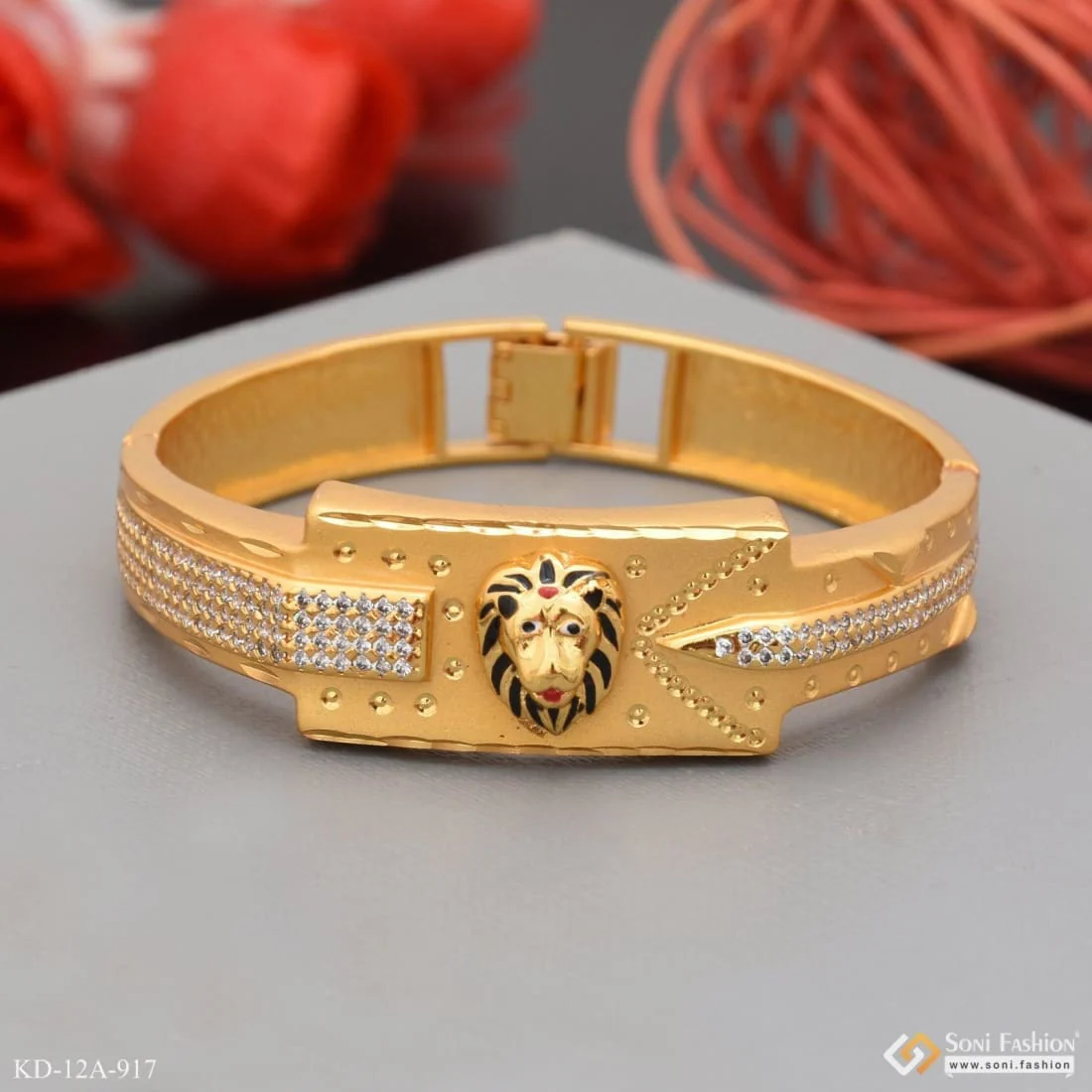 Lion with Diamond Casual Design Premium-Grade Quality Kada for Men - Style A917 - Image 5