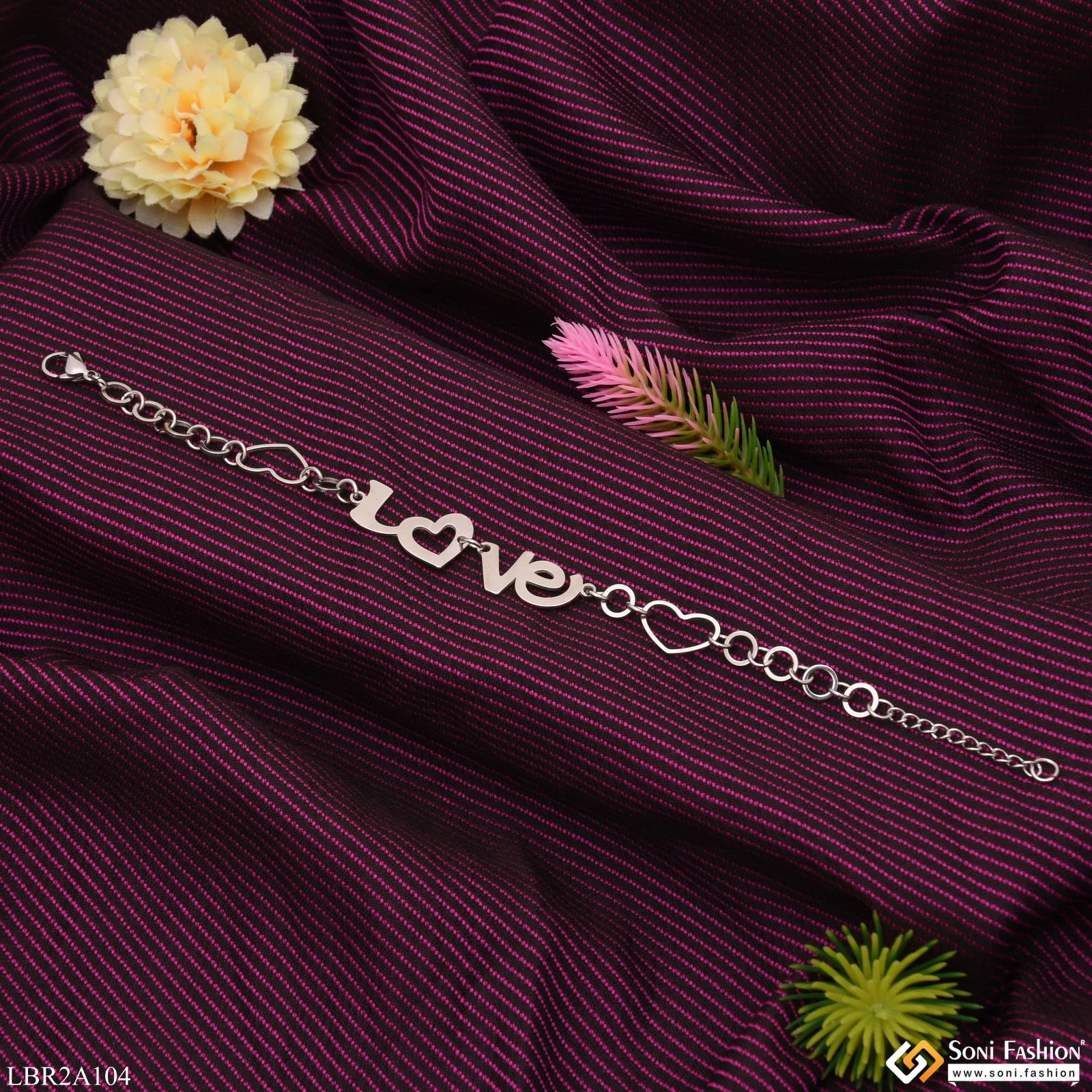 Love Brilliant Design Silver Color Bracelet For Women & Girls - Style Lbra104 - Image 5