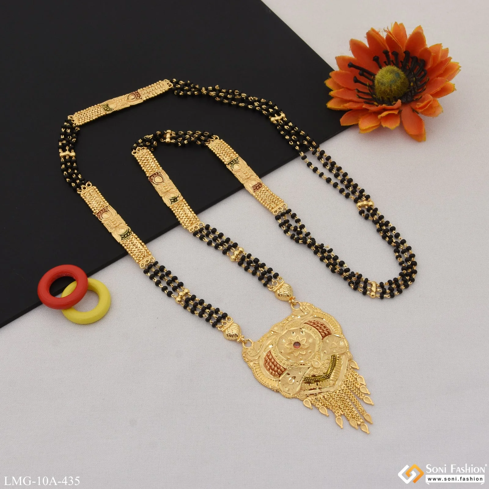 Lovely Design Fancy Design Gold Plated Mangalsutra for Women - Style A435 - Image 4