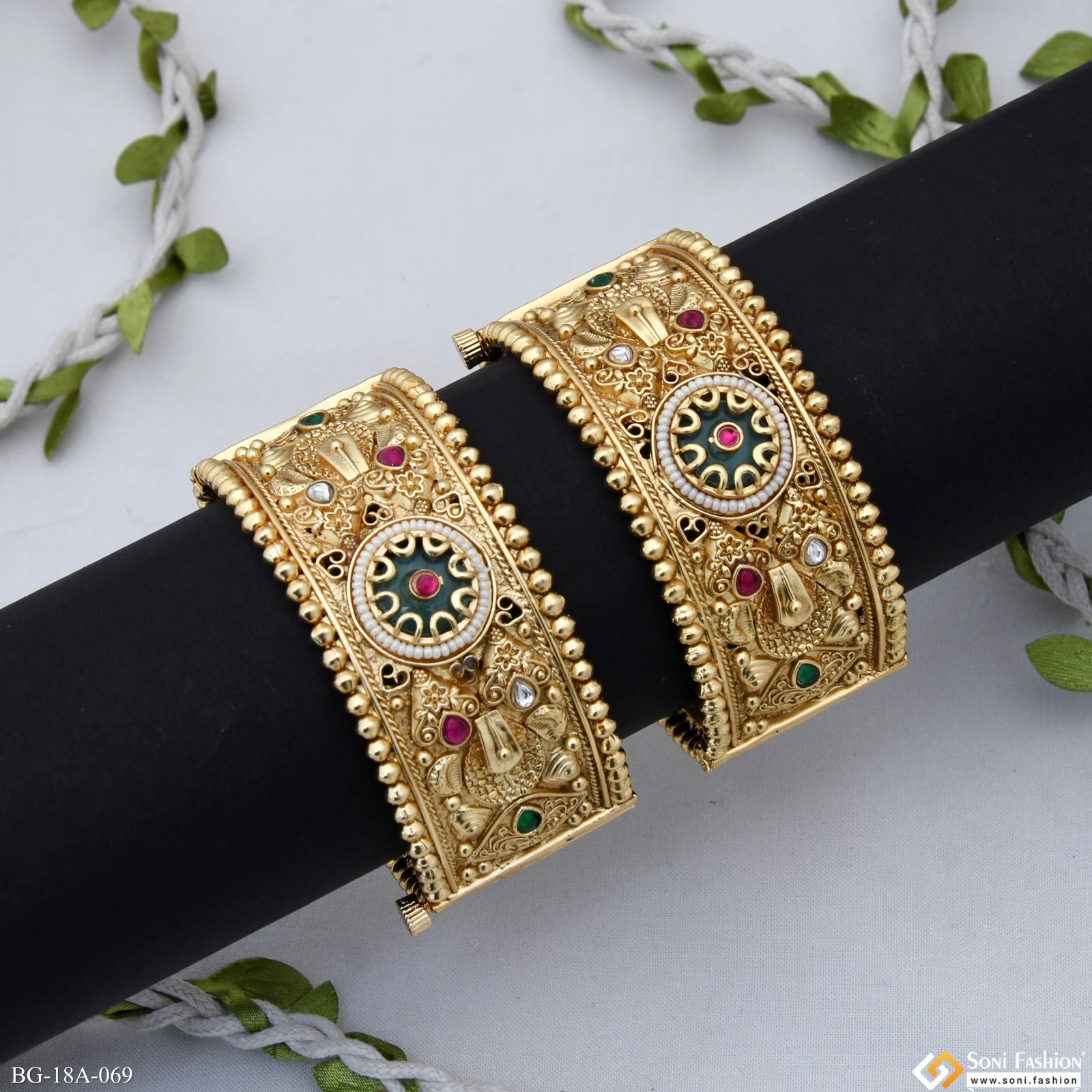Lovely Design Gold Plated Bangles for Women - Style A069 - Image 3