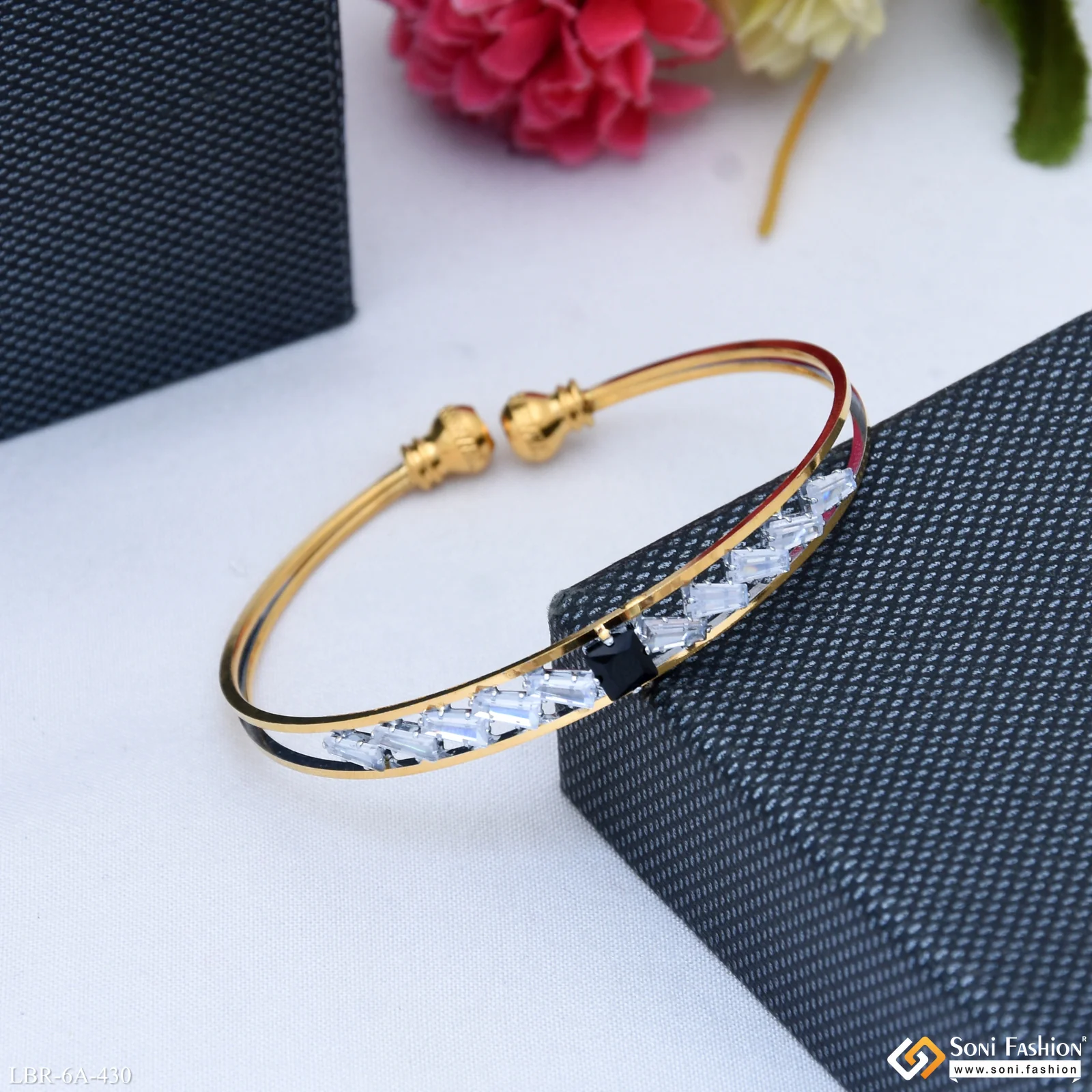 Lovely Design Gold Plated Bracelet Kada for Ladies - Style A430 - Image 2