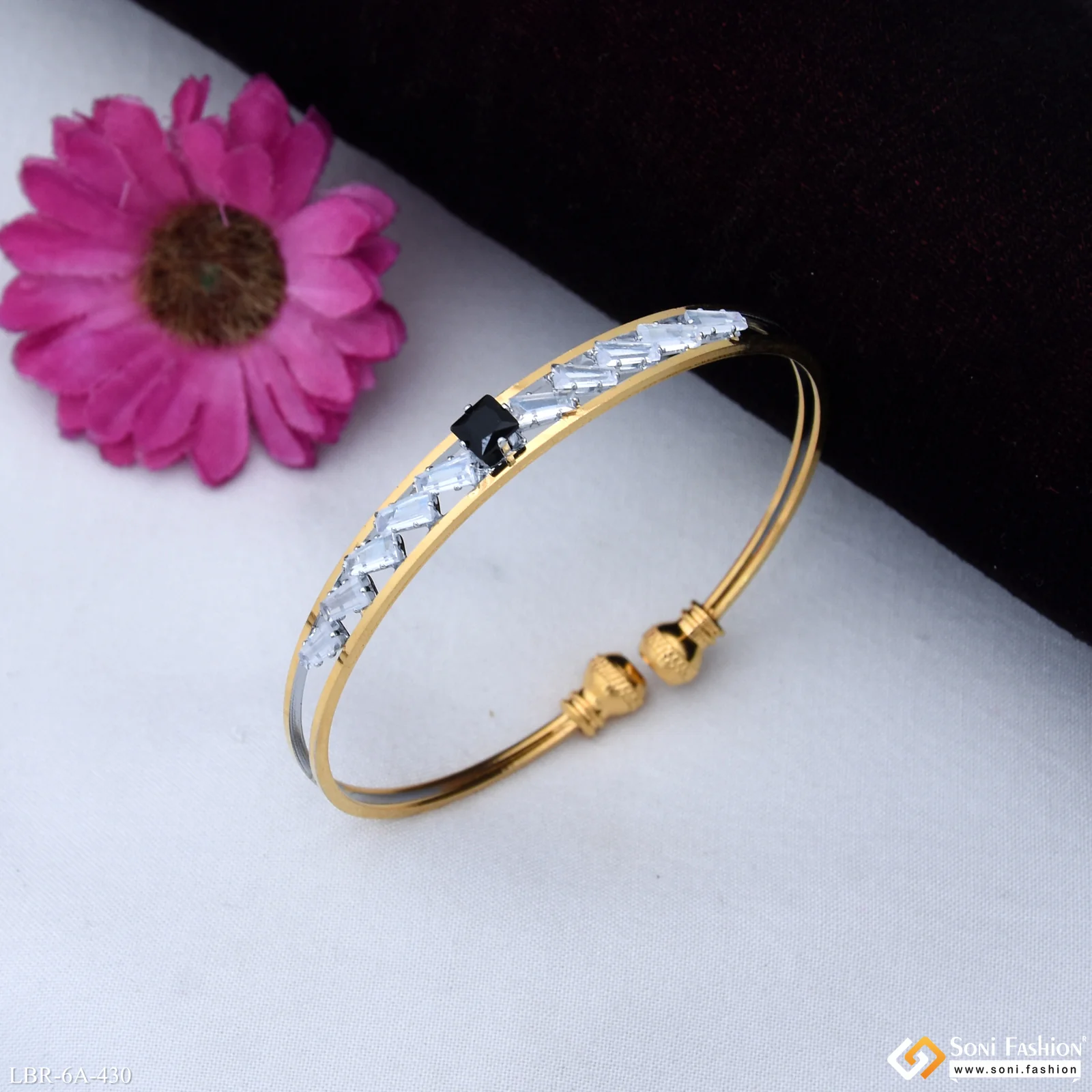 Lovely Design Gold Plated Bracelet Kada for Ladies - Style A430 - Image 3
