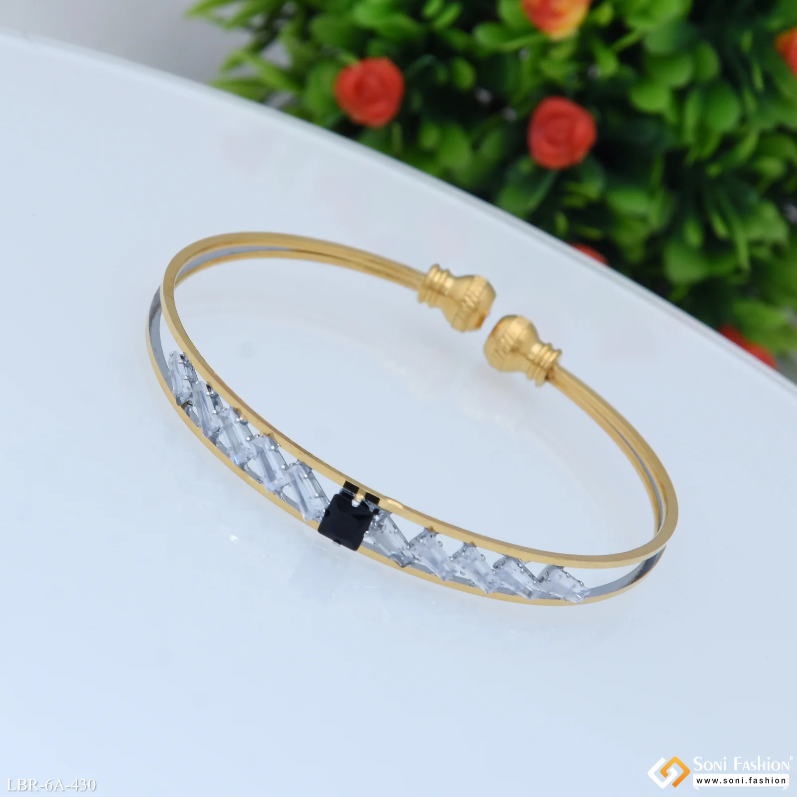 Lovely Design Gold Plated Bracelet Kada for Ladies - Style A430 - Image 5