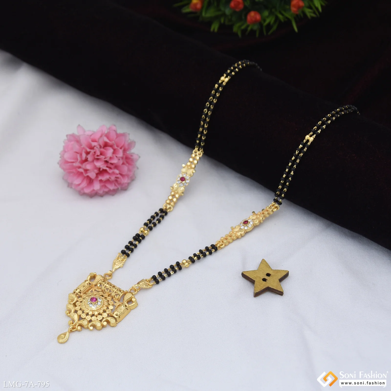Lovely Design Gold Plated Mangalsutra for Women - Style A795 - Image 3