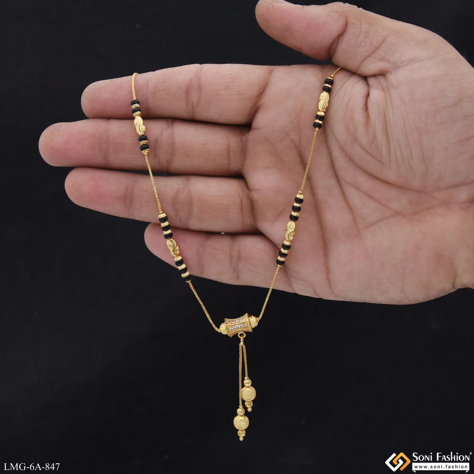 Lovely Design Gold Plated Mangalsutra for Women - Style A847 - Image 3