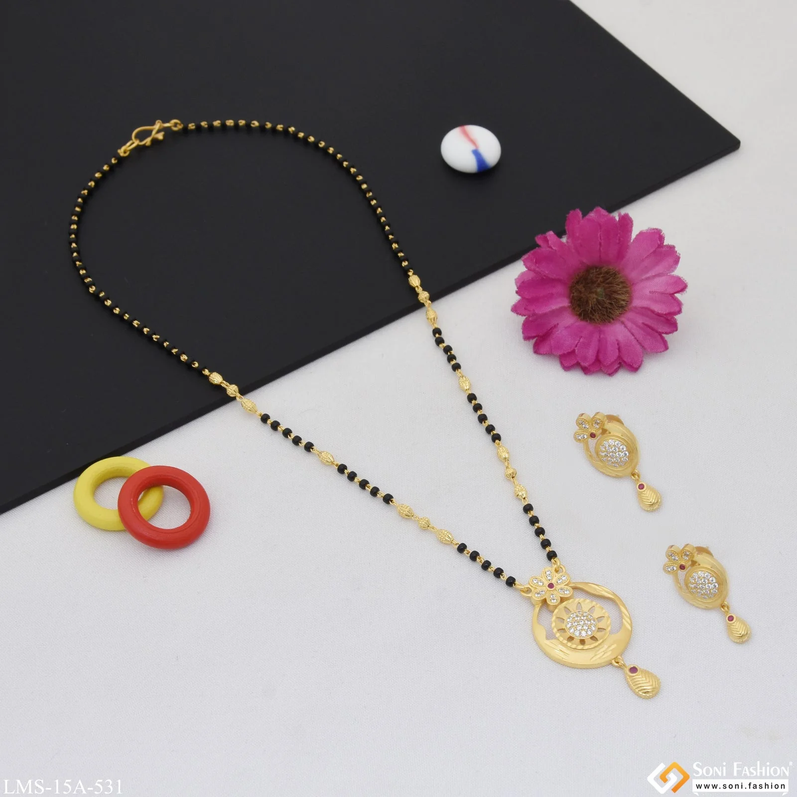Lovely Design Gold Plated Mangalsutra Set for Women - Style A531 - Image 4